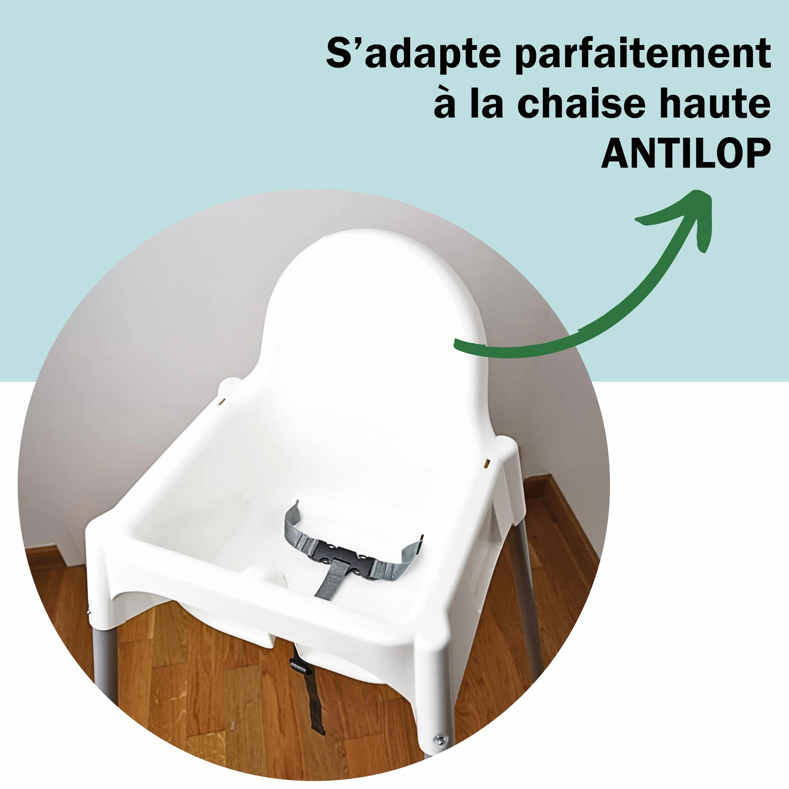Harnais Chaise Haute Compatible IKEA ANTILOP Sangle Sécurité 3 Points Enfant Bébé