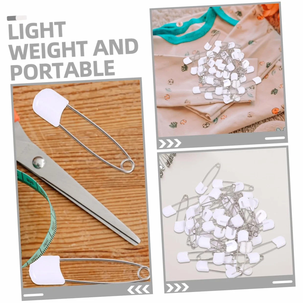 ERINGOGO Épingles de Sûreté Lot de 60 Blanches Alliage de Zinc PP pour Bébés Adultes