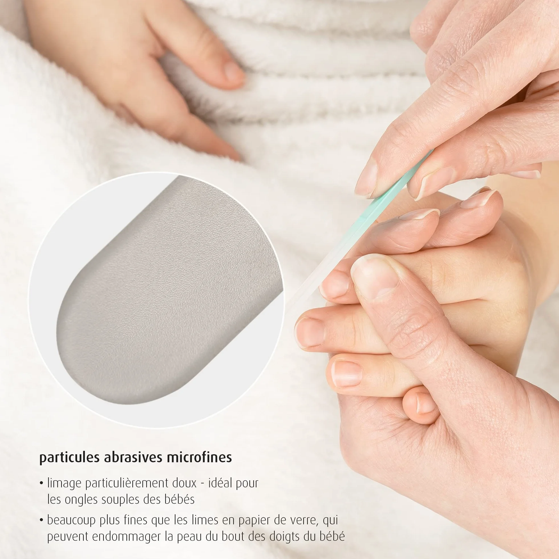 Reer PremiumCare Lime à Ongles en Verre pour Bébé Blanc