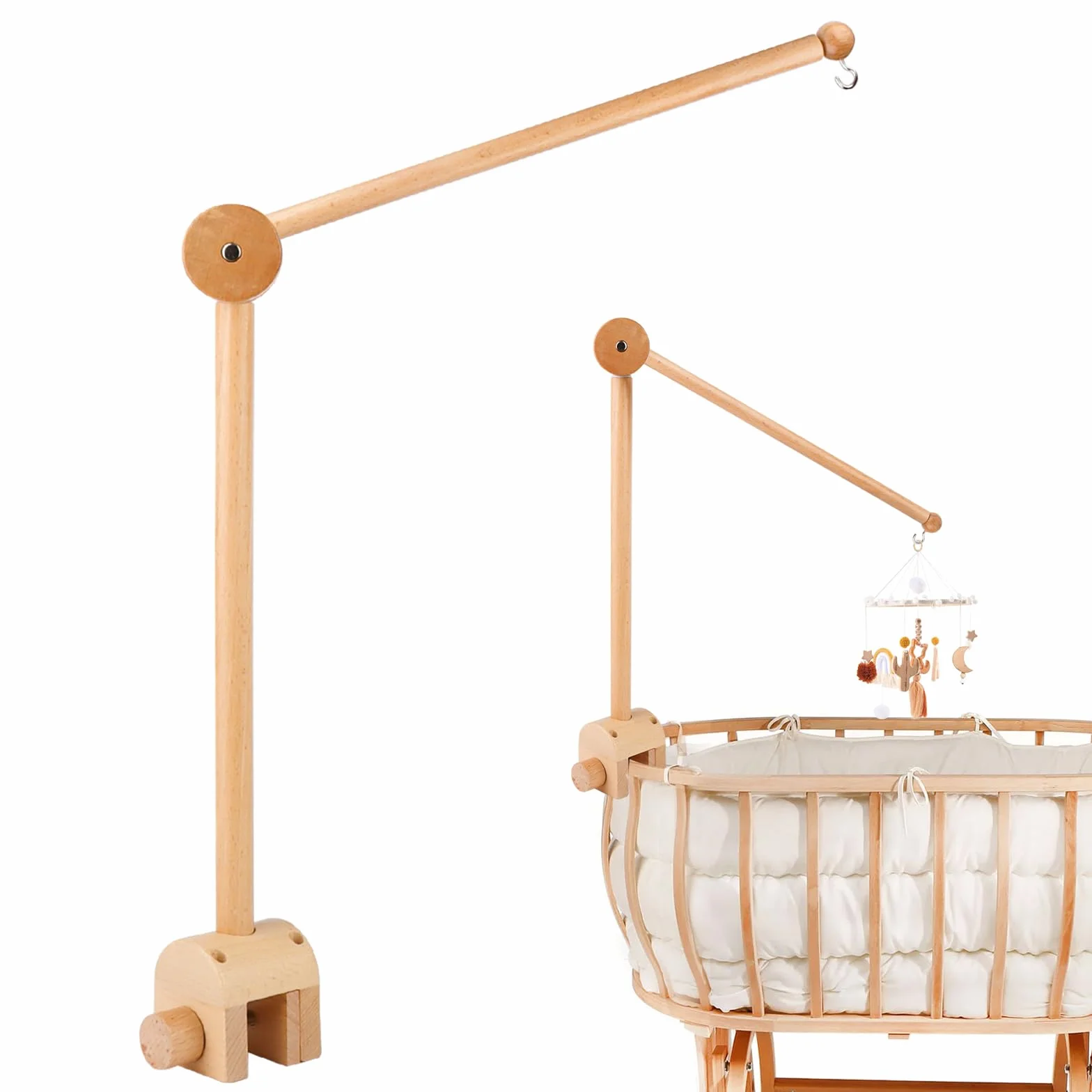 Support mobile réglable en bois pour table à langer bébé