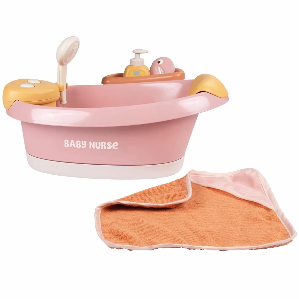 Smoby Baby Nurse Baignoire Balnéo pour Poupons 42 cm Module Electronique Jets d'eau Bulles Lumières LED Accessoires Jeux