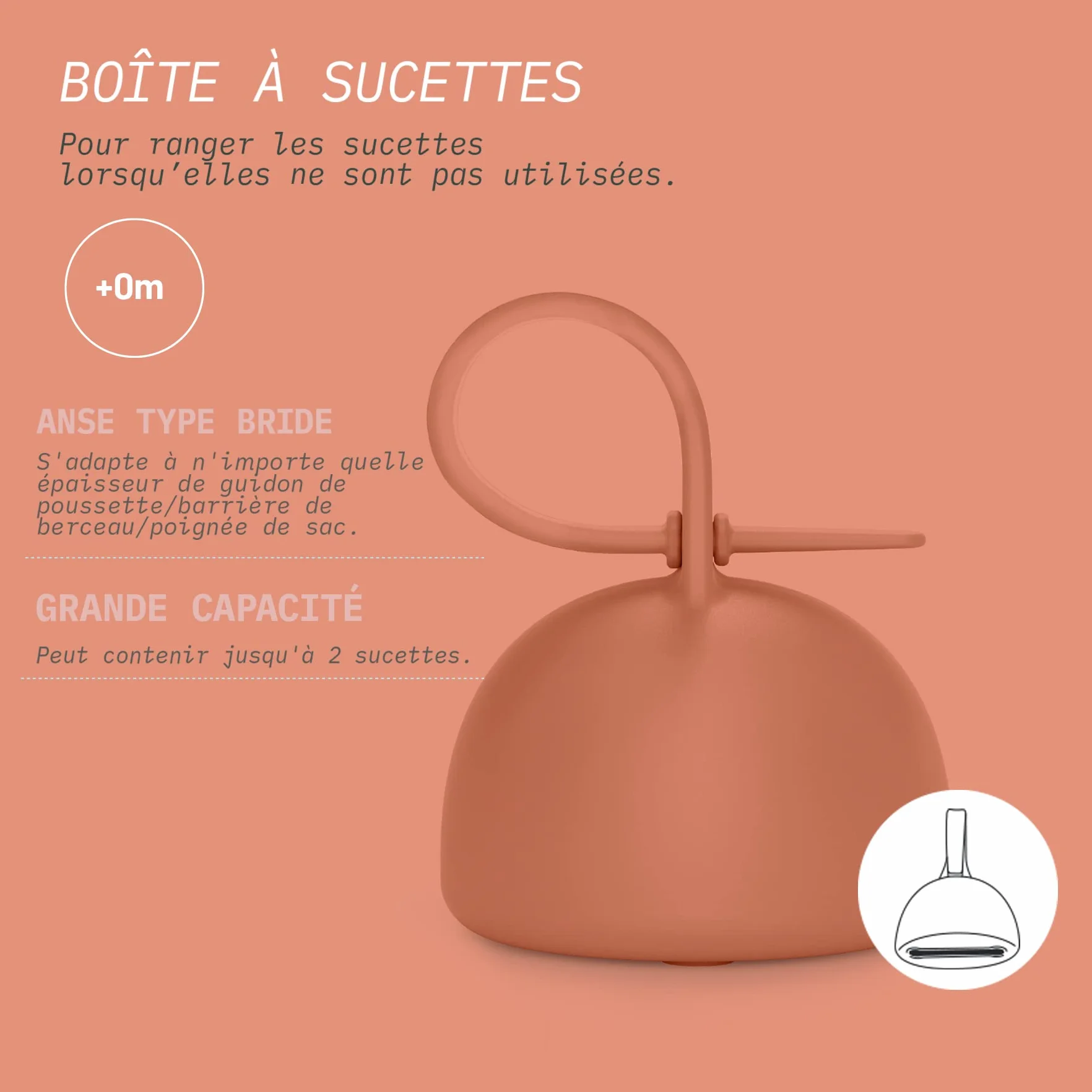 Suavinex Boîte à Sucettes Silicone Soft Flexible 2 Tétines Pochette Anse Flexible Vert