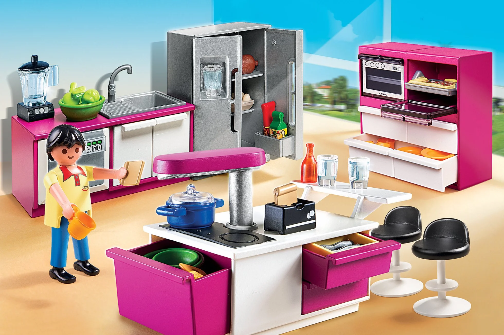 Playmobil 5582 Jeu De Construction Cuisine avec Ilot