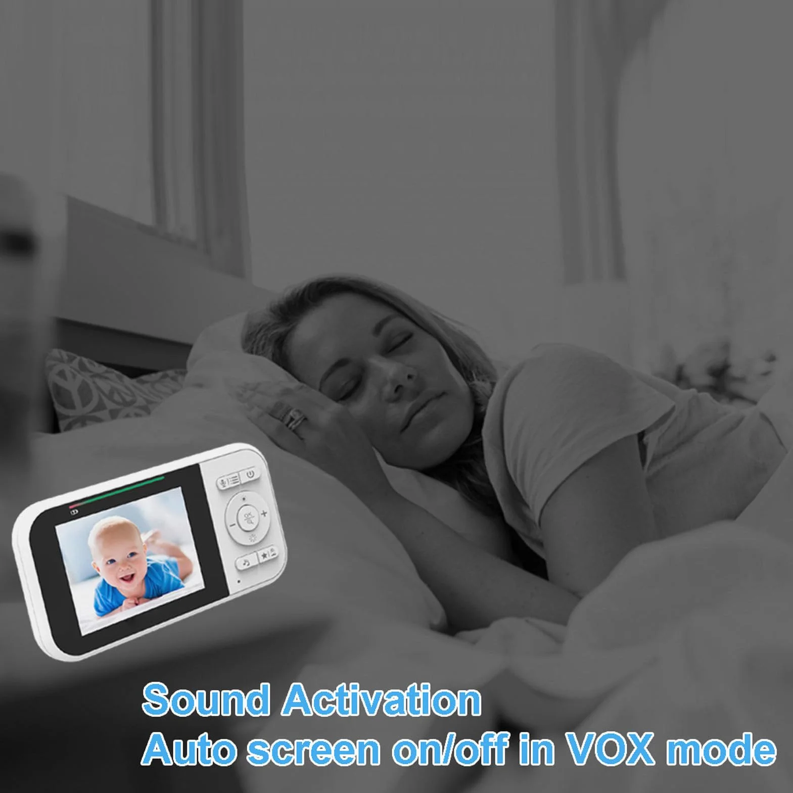 SEAFRONT Babyphone 1080p HD Vision Nocturne Écran 2,5 Pouces Audio Bidirectionnel