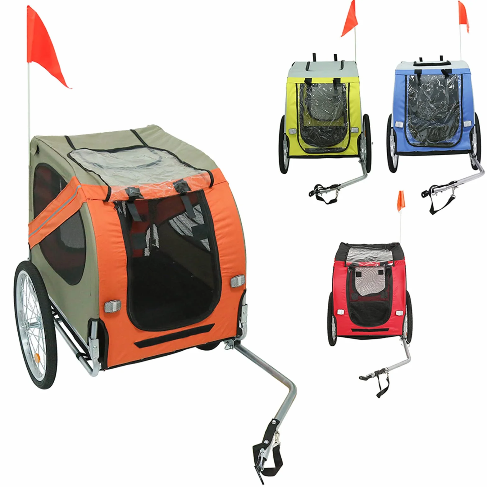 HUOLE Remorque vélo 2 en 1 Chariot de Transport pour Animal de Compagnie Enfant bébé 2 Places Convertible Poussette Jogging
