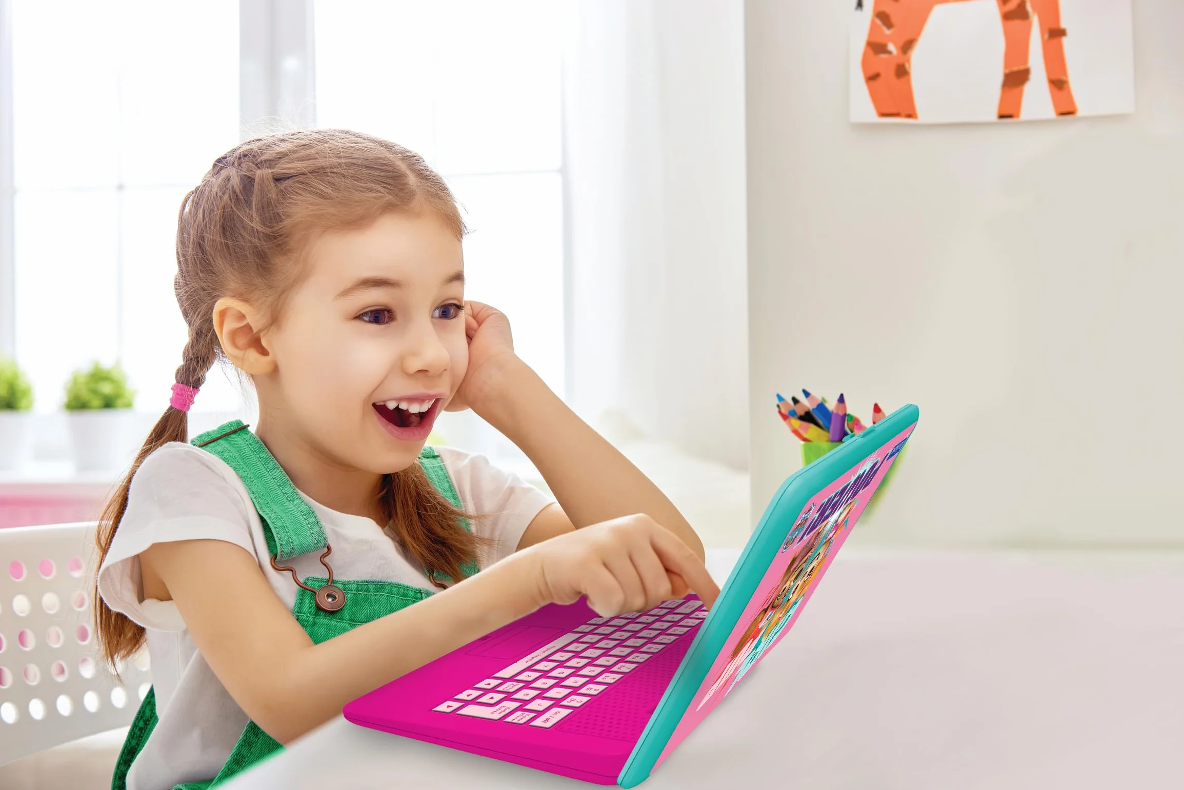 Lexibook La Pat'Patrouille Ordinateur éducatif bilingue Français/Anglais 124 activités Rose JC598PAGi1