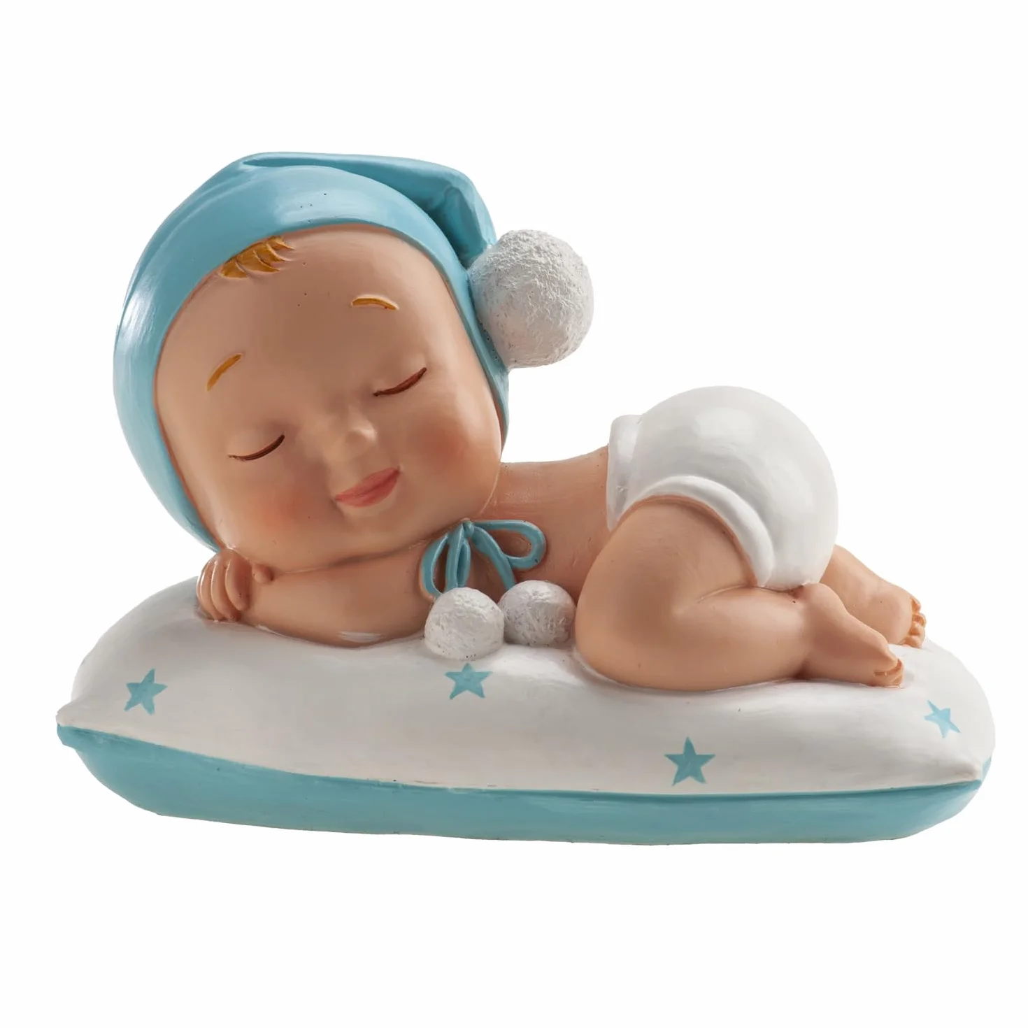 Figurine en résine Décoration Baptême Garçon 10 cm Cake topper Apte au Contact Alimentaire