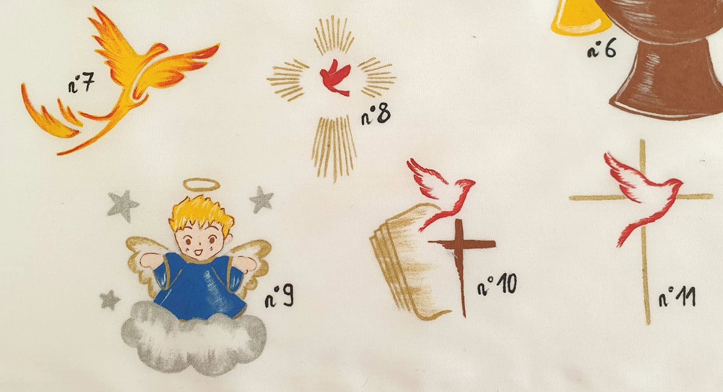Cape de baptême personnalisée peinte à la main 3 tailles