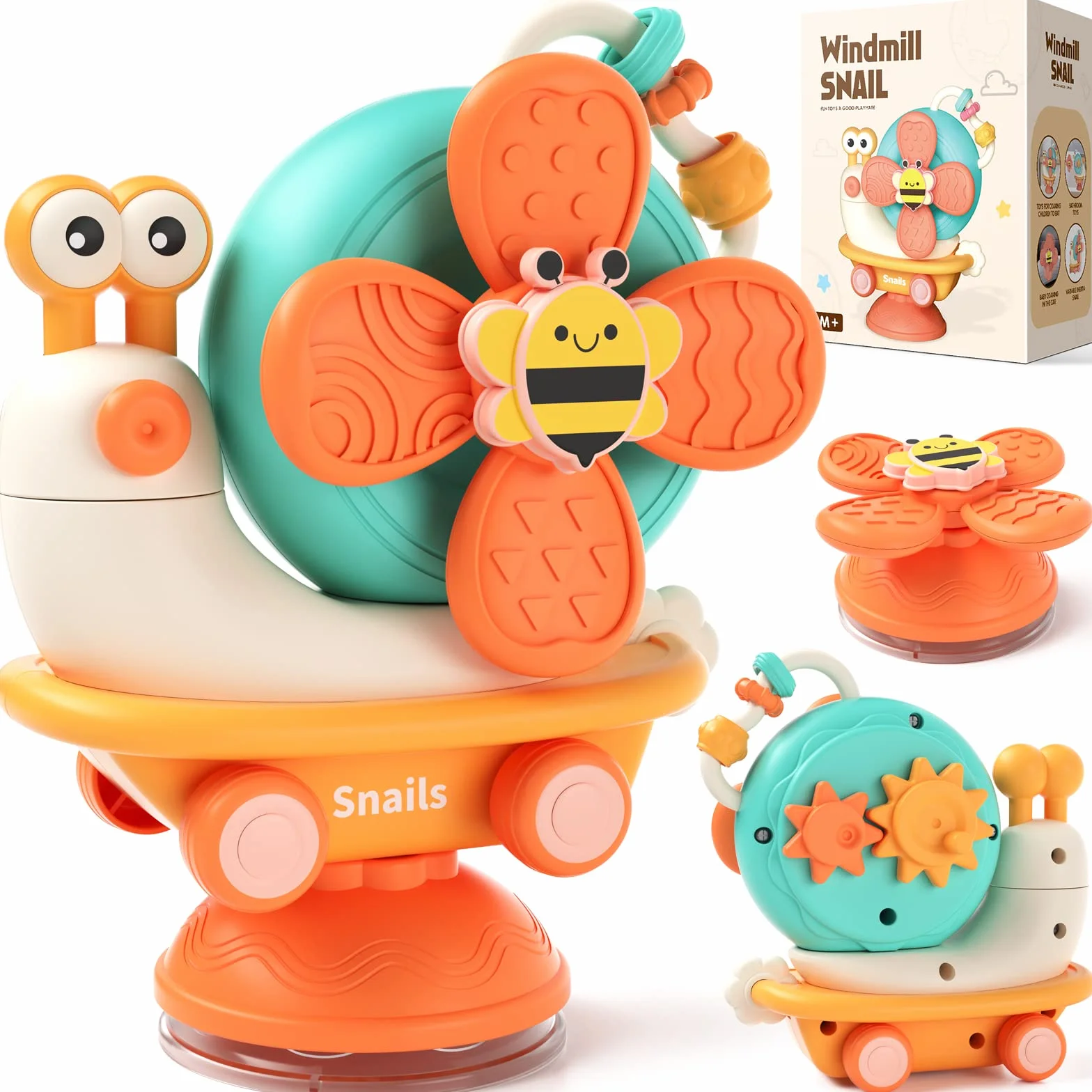 VORENUS Baby Ventouse Chaise Haute Montessori Sensoriels Jouet Eveil Bebe 1er Age Bain Bébé Cadeau Enfant 6-12 Mois
