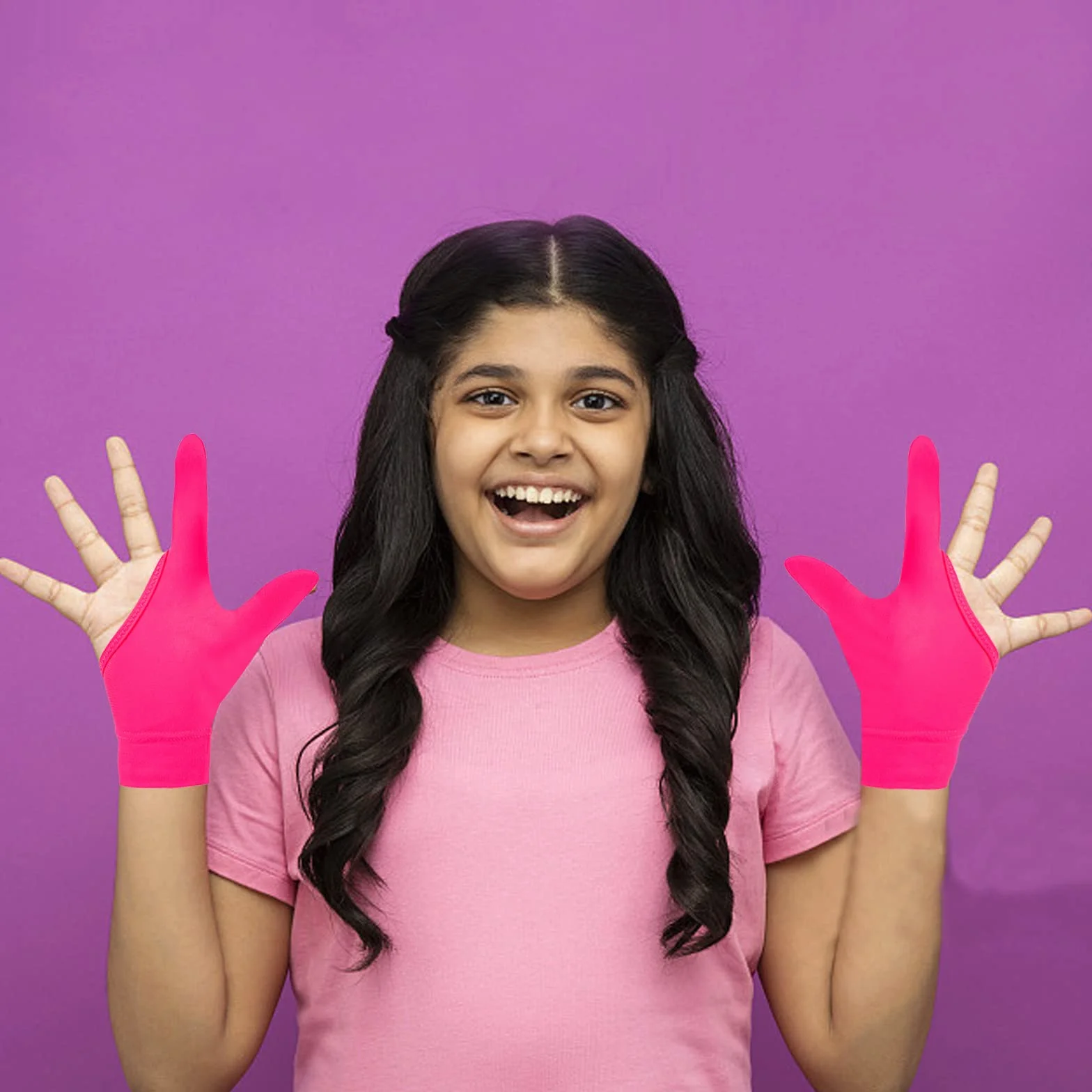 Gants de protection pour le pouce - Lot de 4 - Compression respirants - Anti-succion - Enfants - Rose