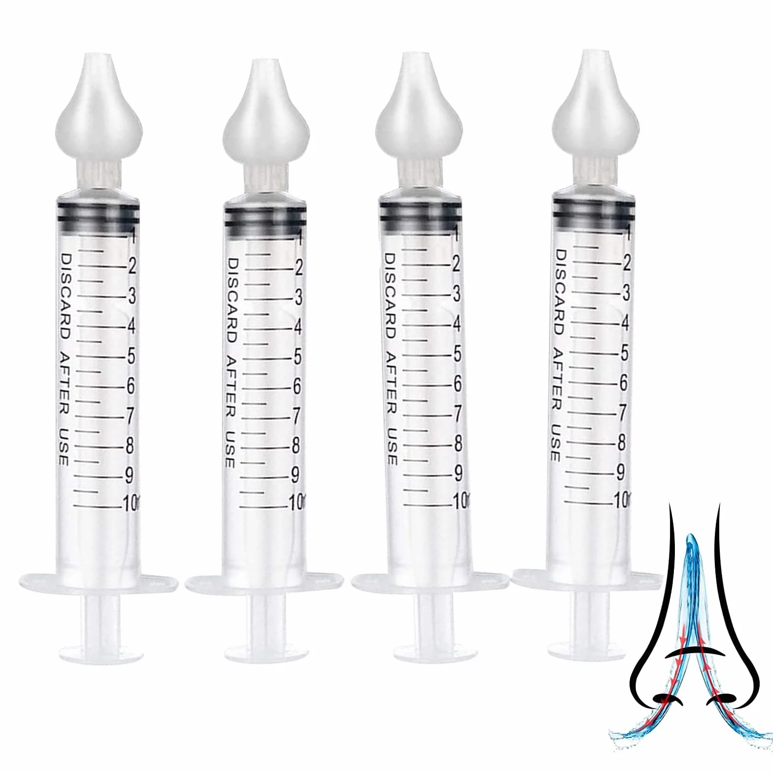 Aspirateur Nasal pour bébé Mouché-Bébé avec Embout en Silicone Réutilisable 10 ml