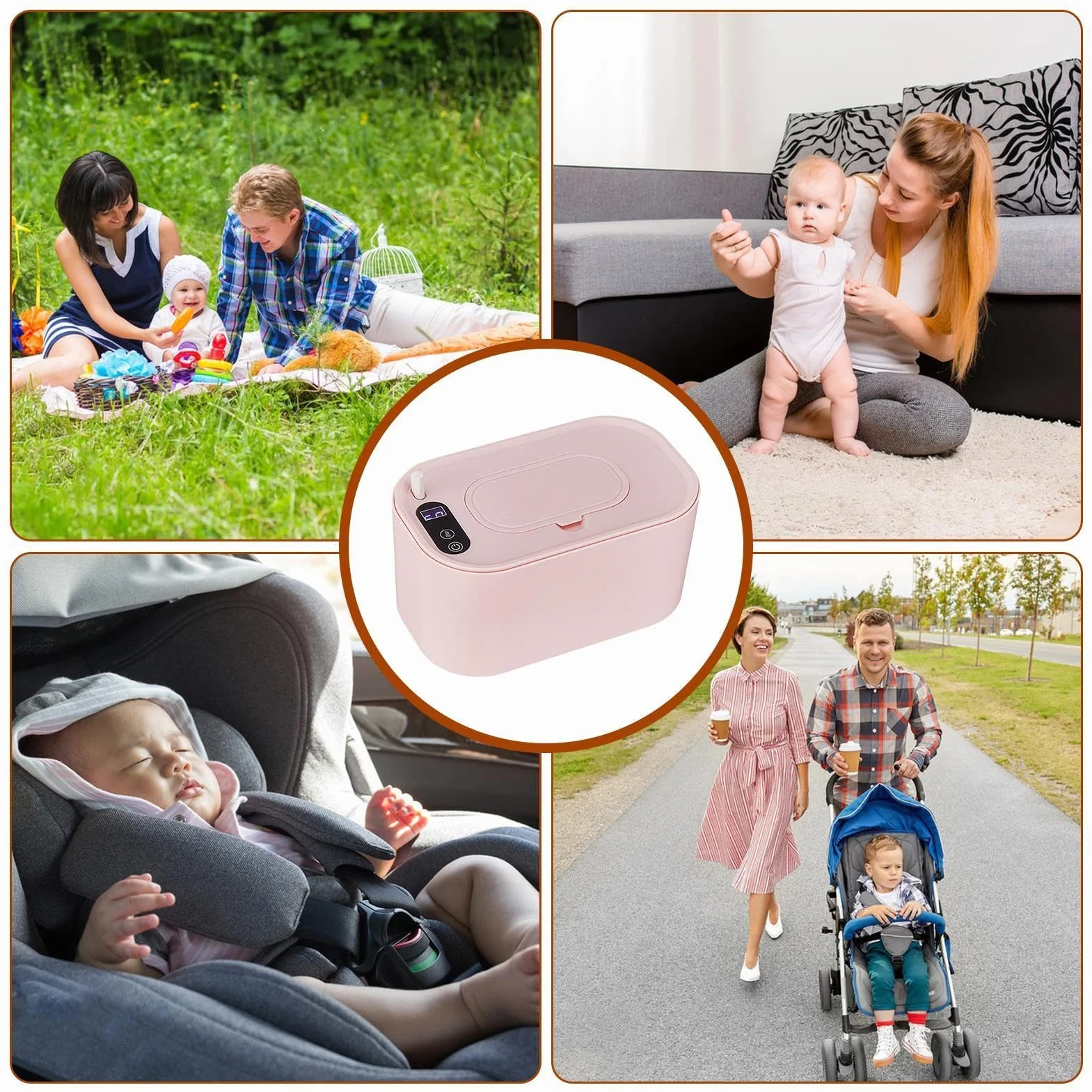 Chauffe-lingettes USB Portable Grande Capacité Température Constante Réglable pour Bébé Couches