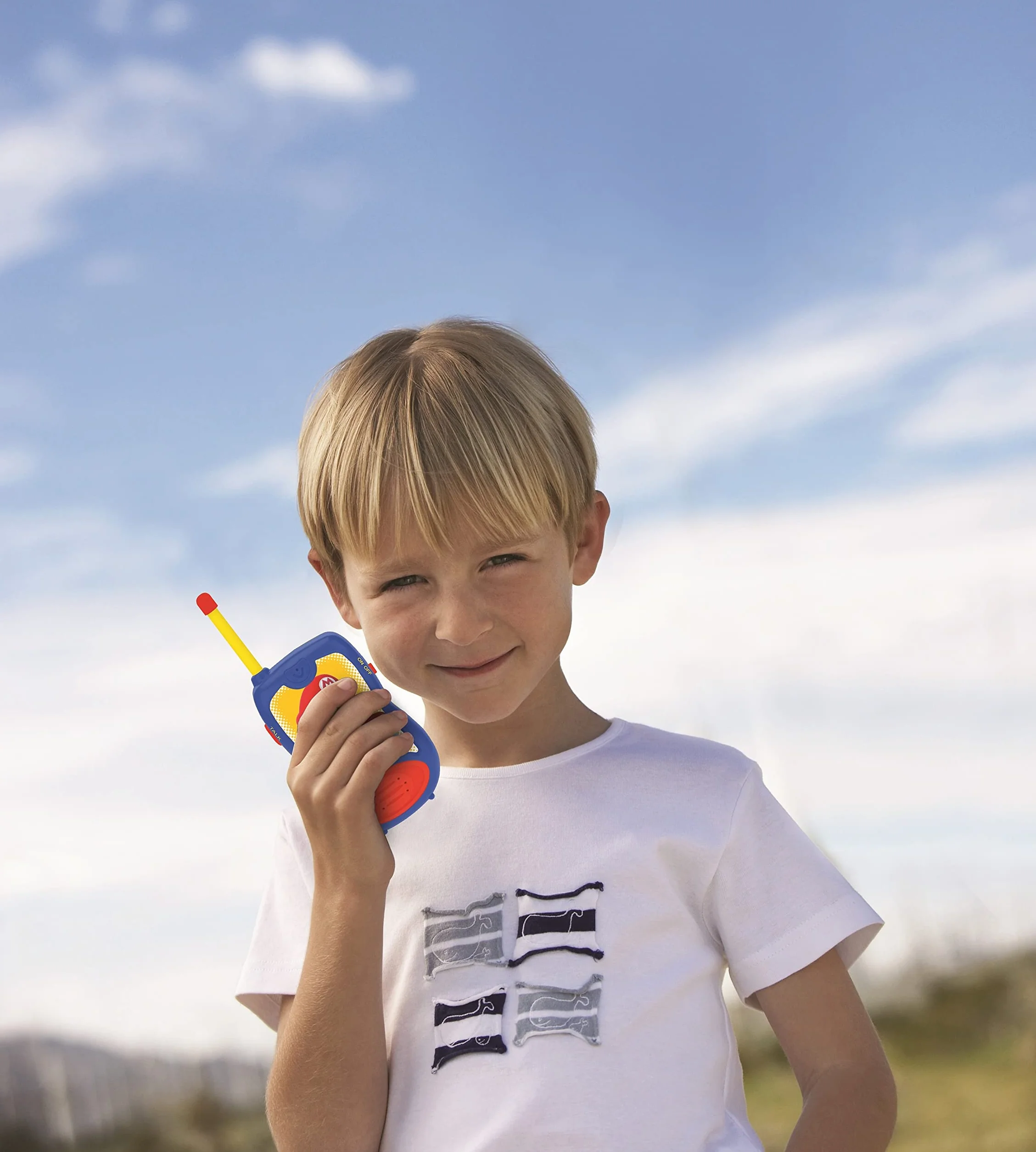 Lexibook Super Mario Talkies-Walkies 200m Jeu Communication Enfant 2 canaux Bleu Rouge TW12NI