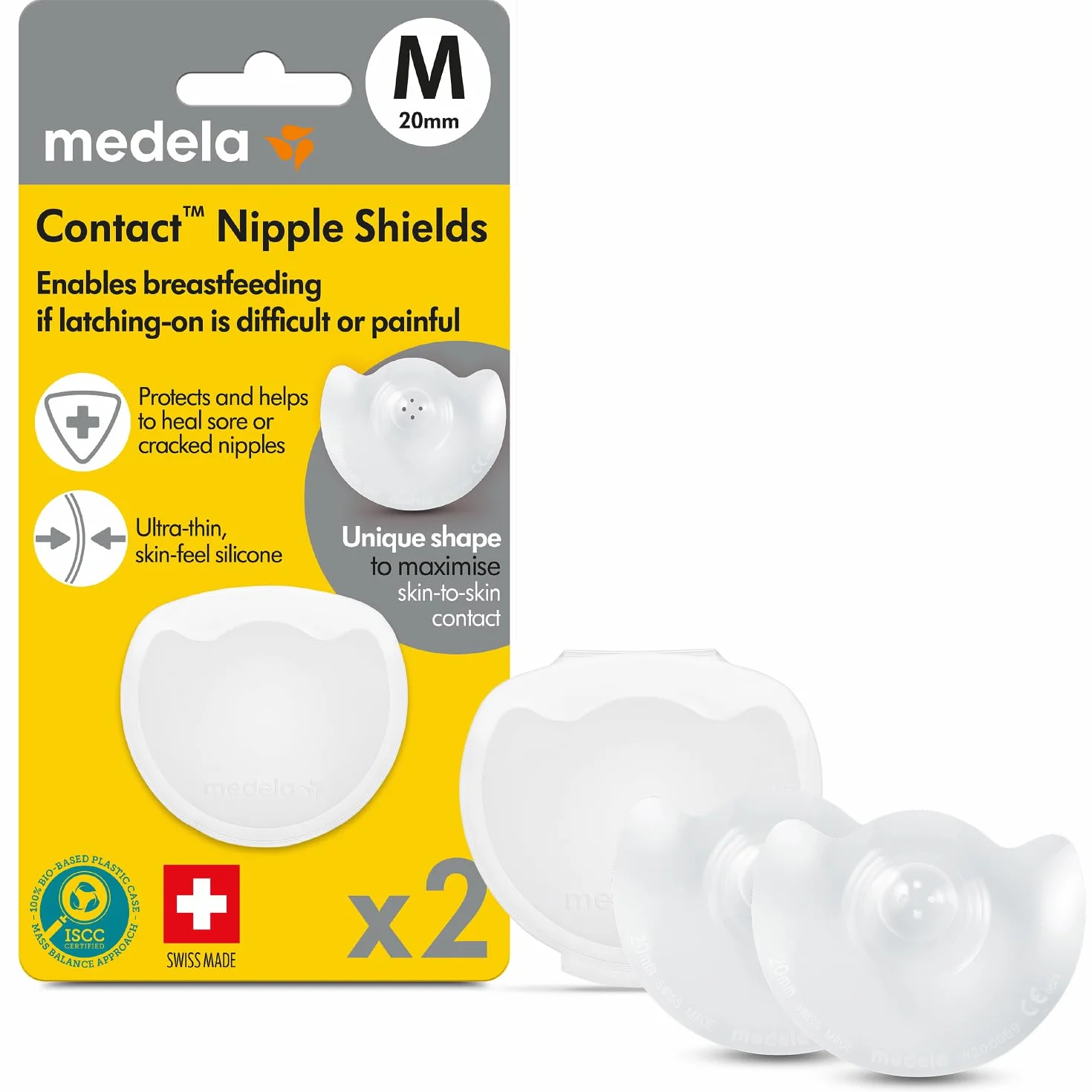 Medela Bouts de sein en silicone Contact 20 mm, 2 pièces, sans BPA