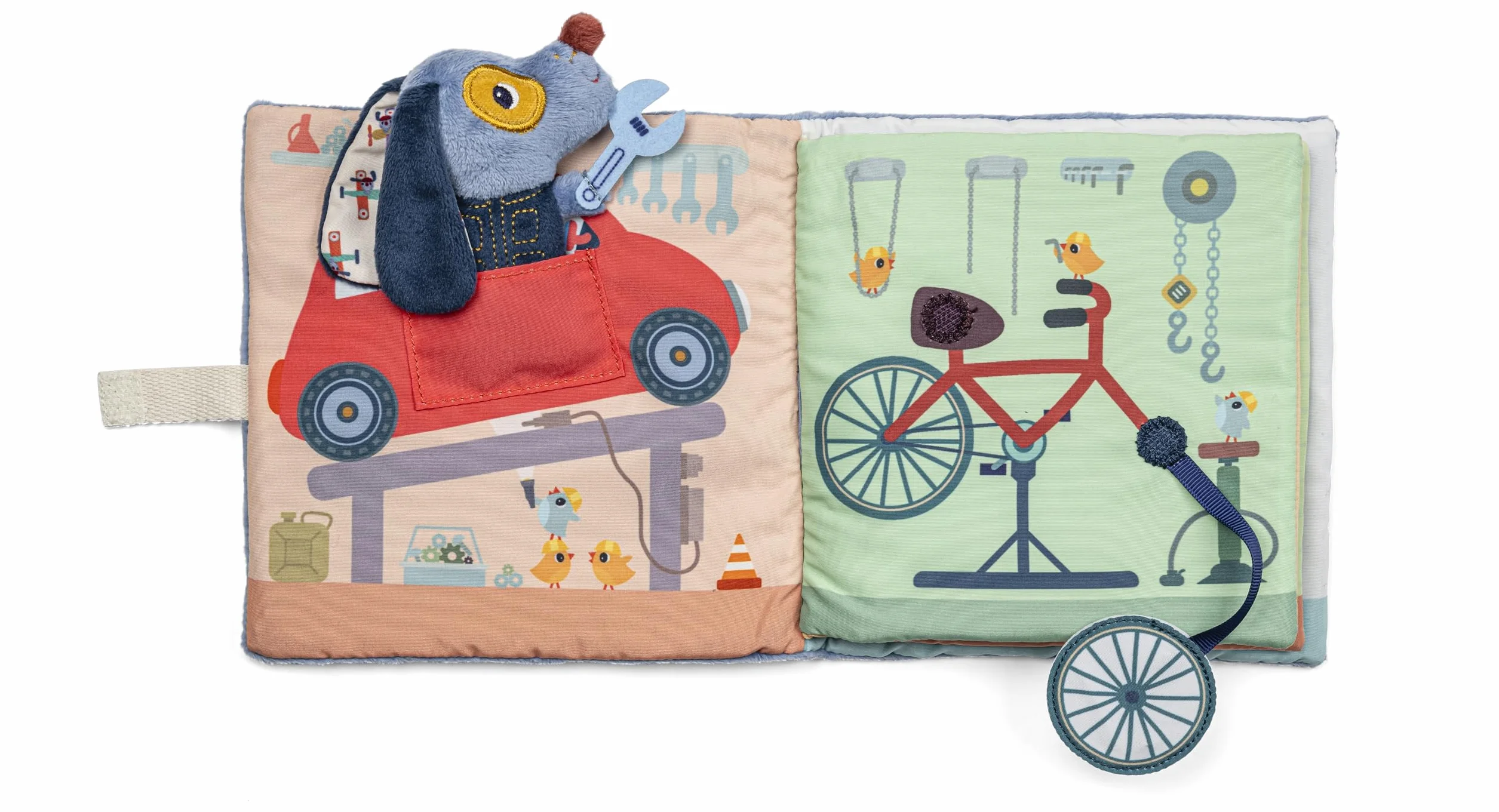 Lilliputiens Livre d'Activités en Tissu Le Garage de Jules Jouet Educatif dès 12 Mois