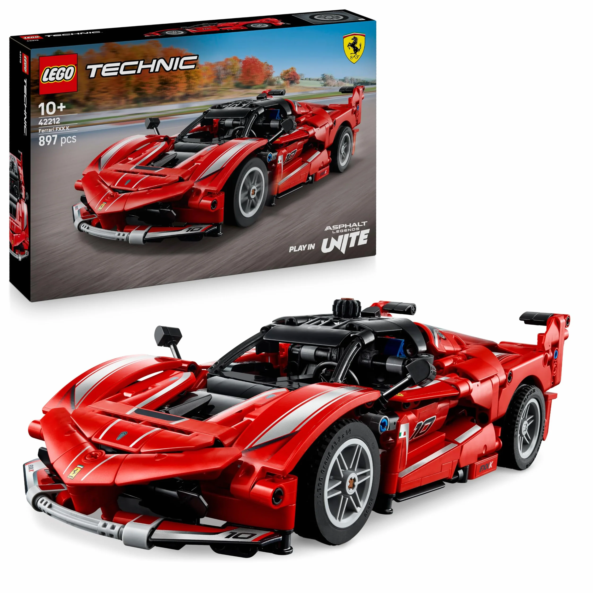 LEGO Technic Ferrari FXX K Voiture de Course Maquette de Construction Moteur V12 Différentiel Pistons Mobiles Cadeau 10 Ans 42212