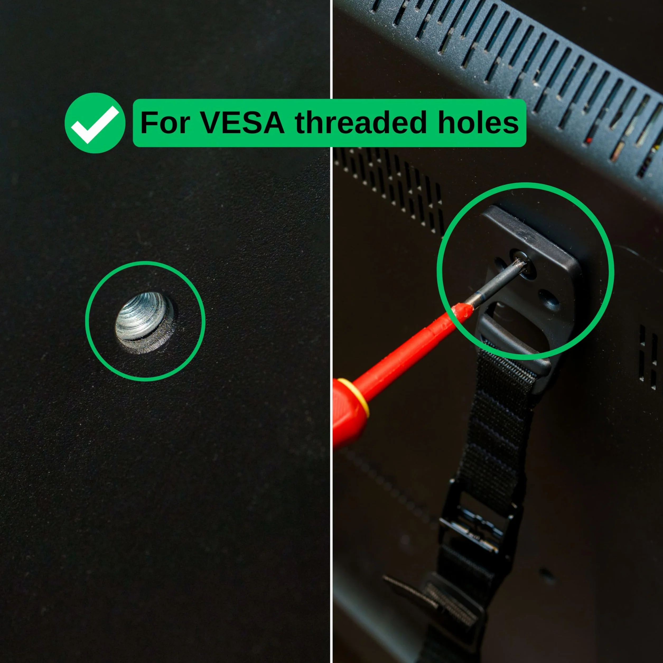 Sécurité anti-basculement TV à visser, Noir, pour téléviseurs à tube cathodique et écran plat, vis incluses