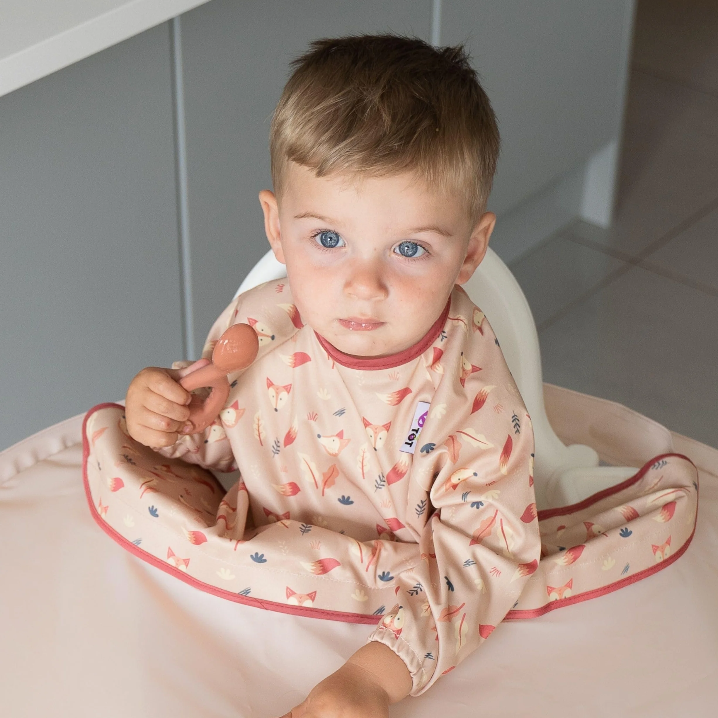Tidy Tot Bavoir Manches Longues Bébé DME Protection Anti-Salissures Dès 4 Mois