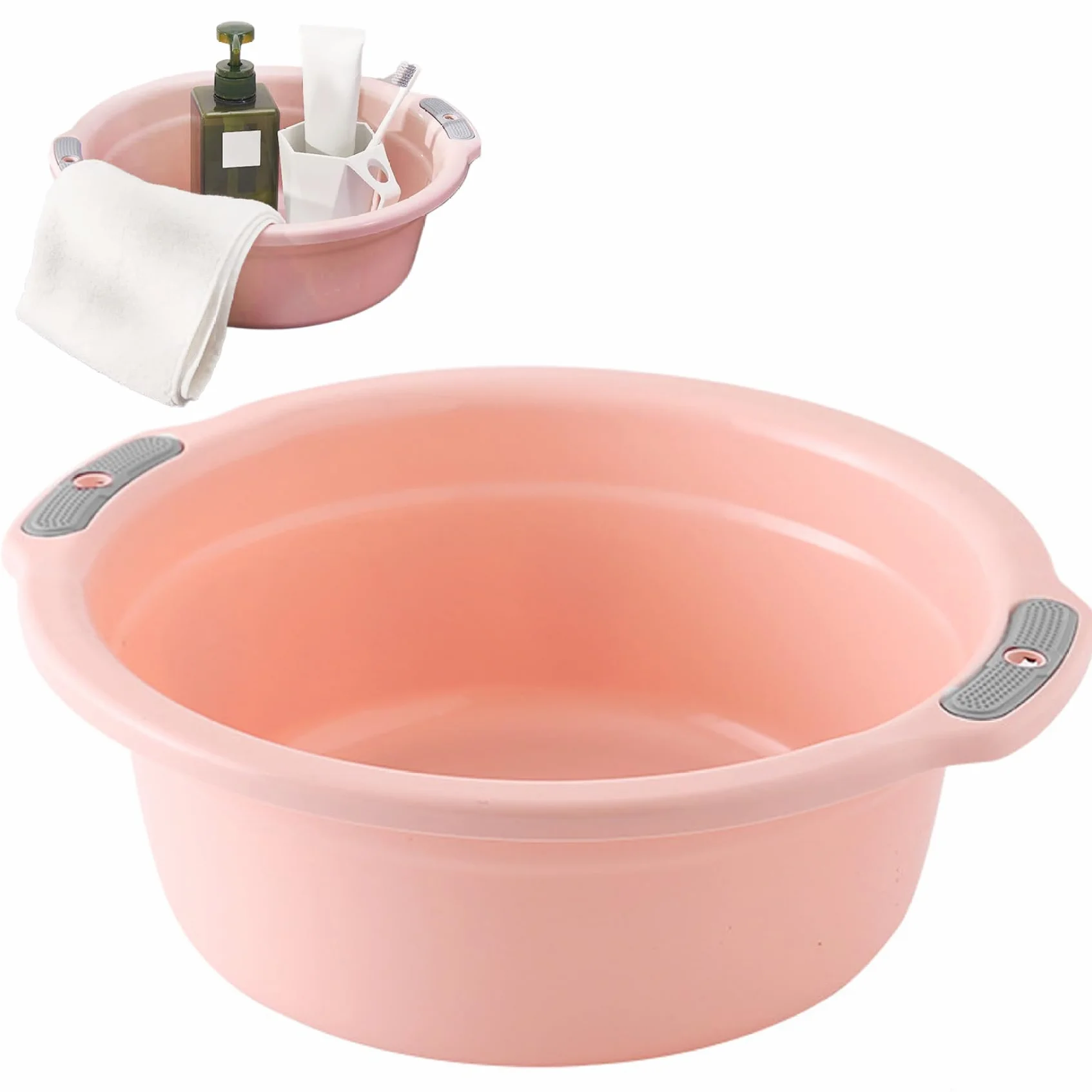 Bassin de lavage en plastique épaissi avec double poignées non glissées empilable grand