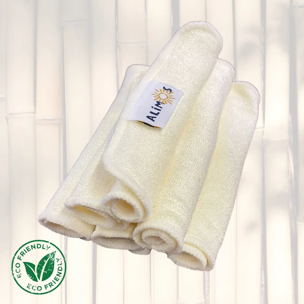 Lingettes démaquillantes en bambou réutilisables lavables 15 x 15 cm lot de 6