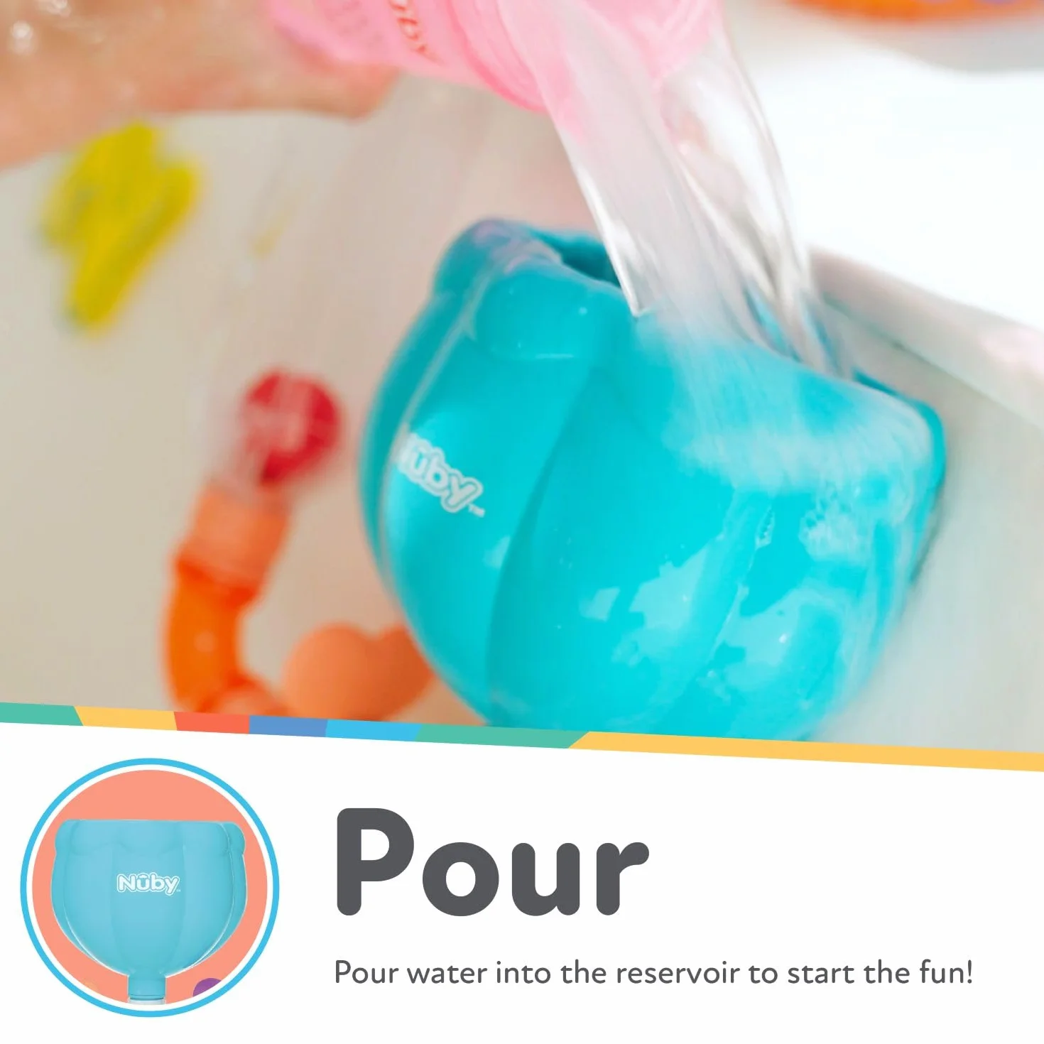 Nuby Wacky Waterworks Jouet de Bain 10 Pièces Emboîtables +18 Mois