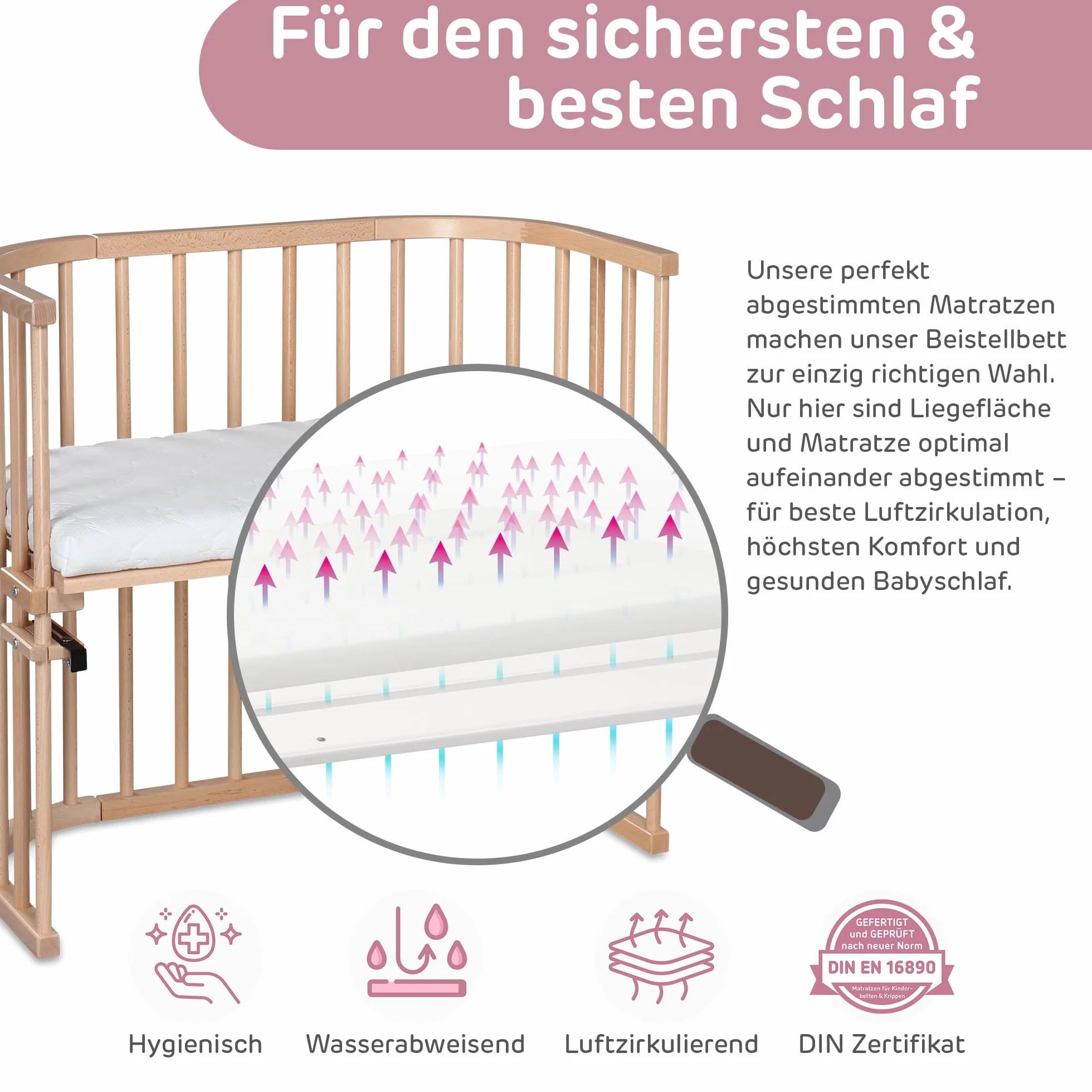 babybay Original lit cododo en bois de hêtre massif modulable hauteur réglable lit bébé évolutif