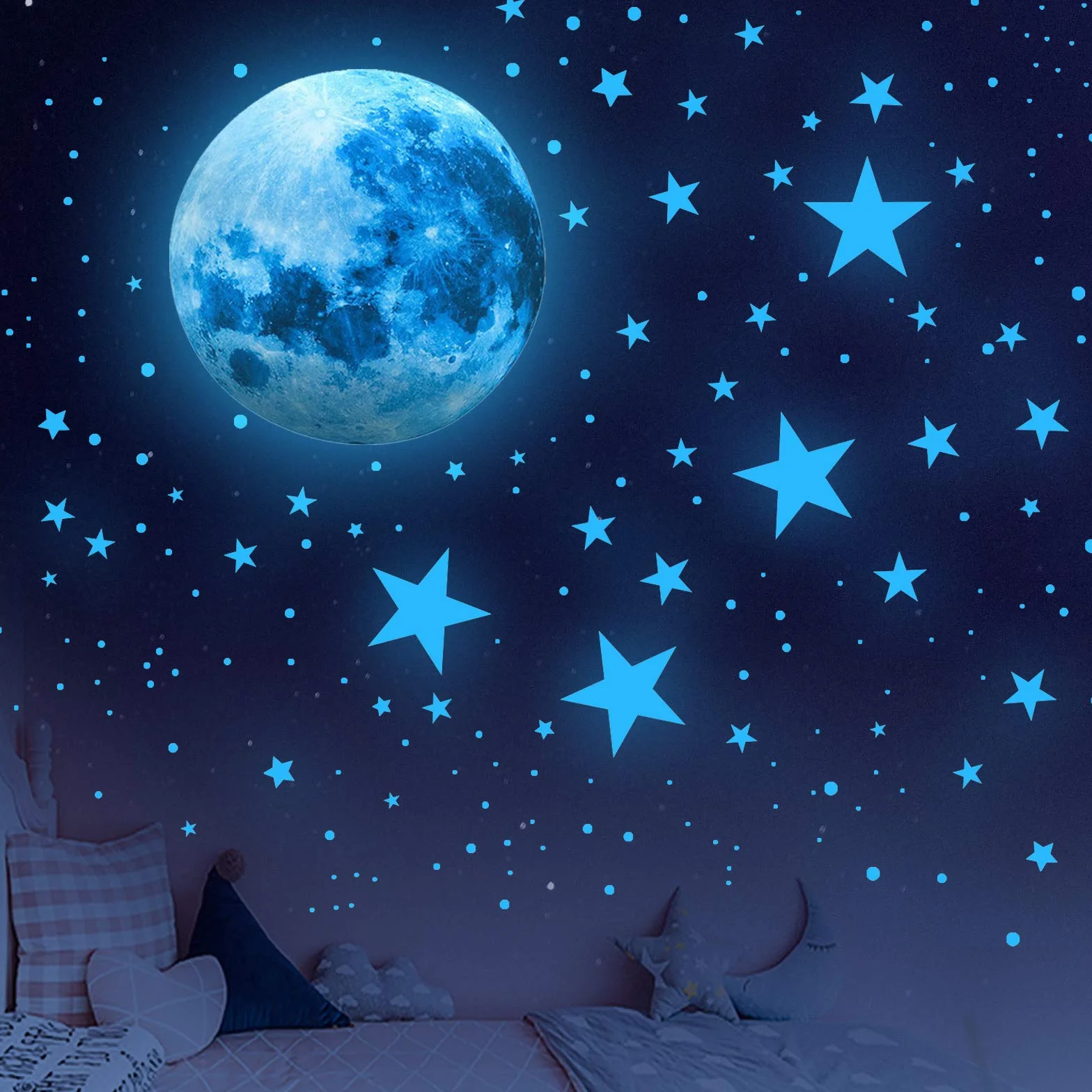 Etoiles Phosphorescentes Plafond Autocollants Muraux Fluorescents Enfants Décoration