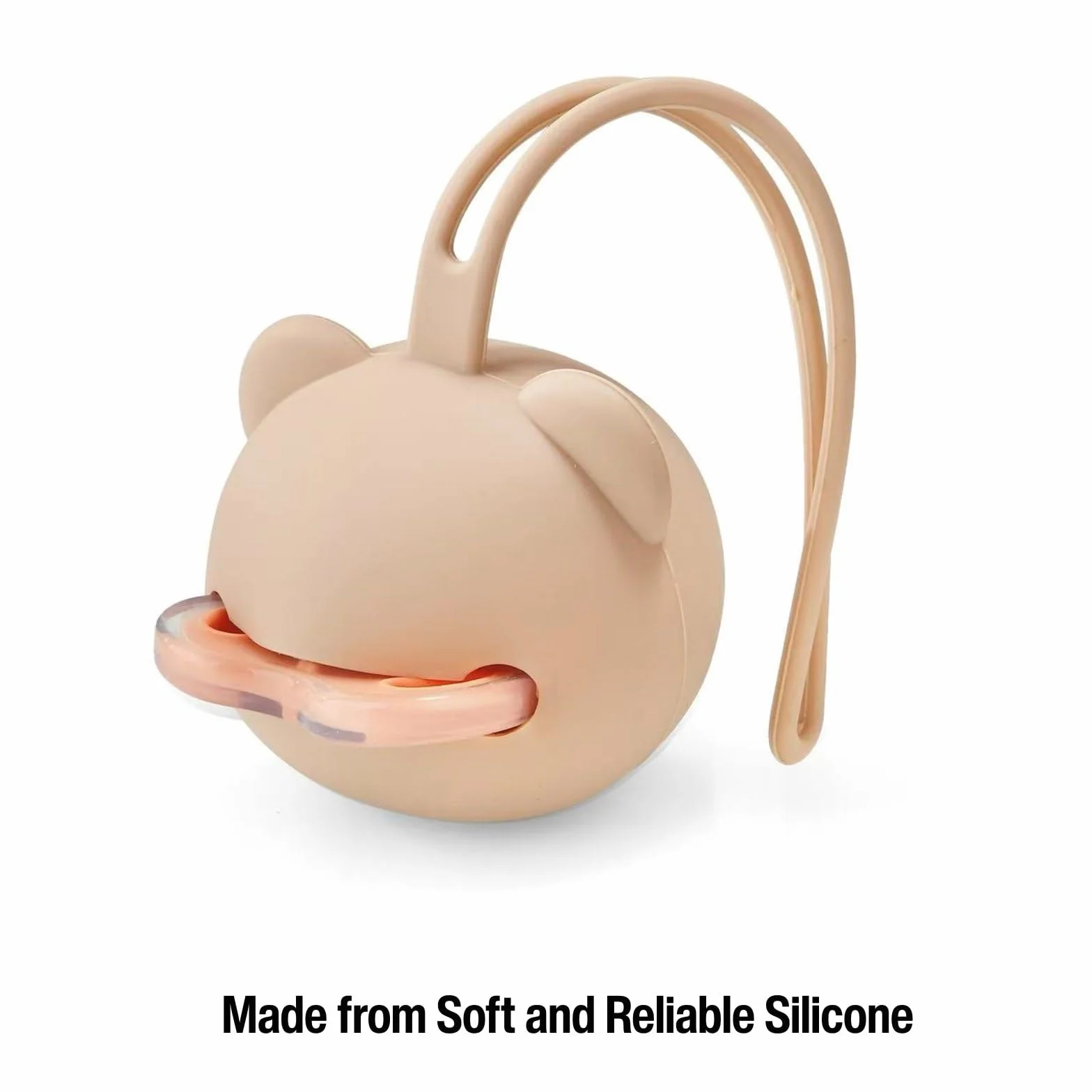 PandaEar Boîtes à Sucettes en Silicone Lot de 2, Étui Rangement Forme d'Ours avec Sangle Voyage