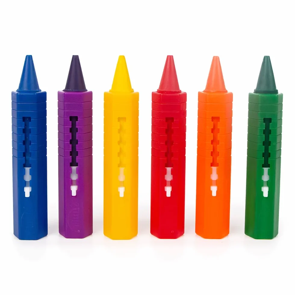 ZIMPLI 6 Gros Crayons de Bain Lavables pour Enfants - Jouet de Douche Créatif