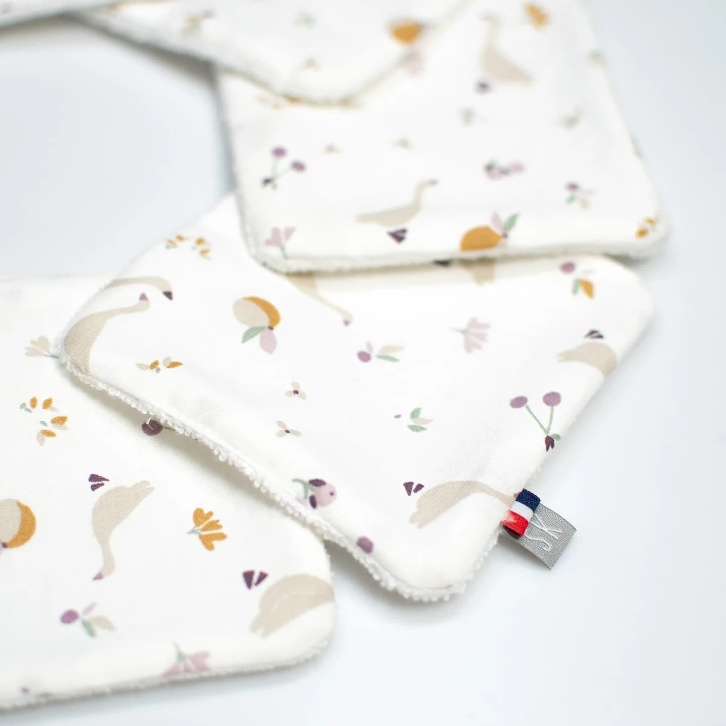 Lingettes bébé lavables SEVIRA KIDS 8 pièces 10x10 cm Made in France