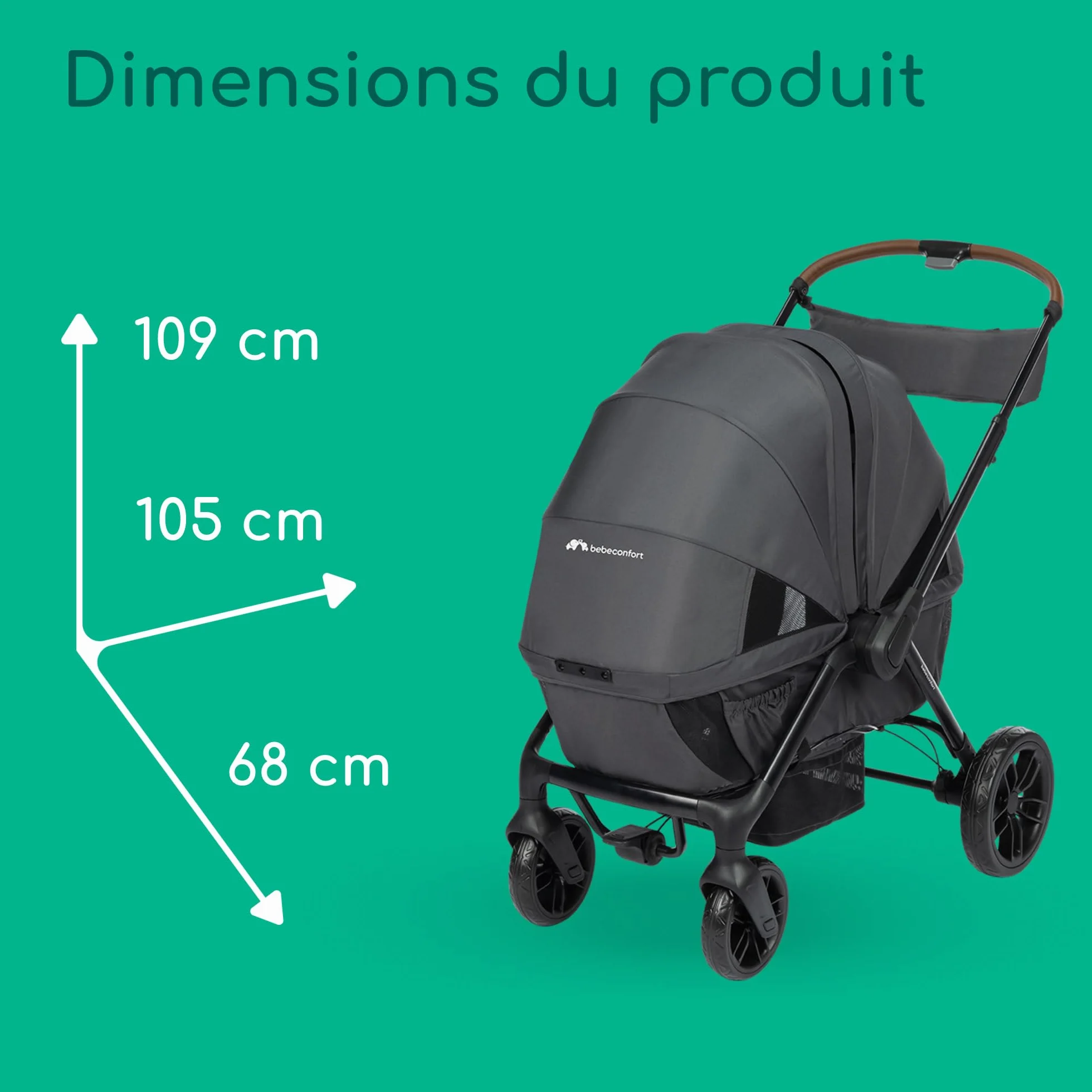Bebeconfort Helios Poussette Double 0-4 ans 0-22 kg 2 Sièges Face-à-face Tout-terrain Pliage Compact