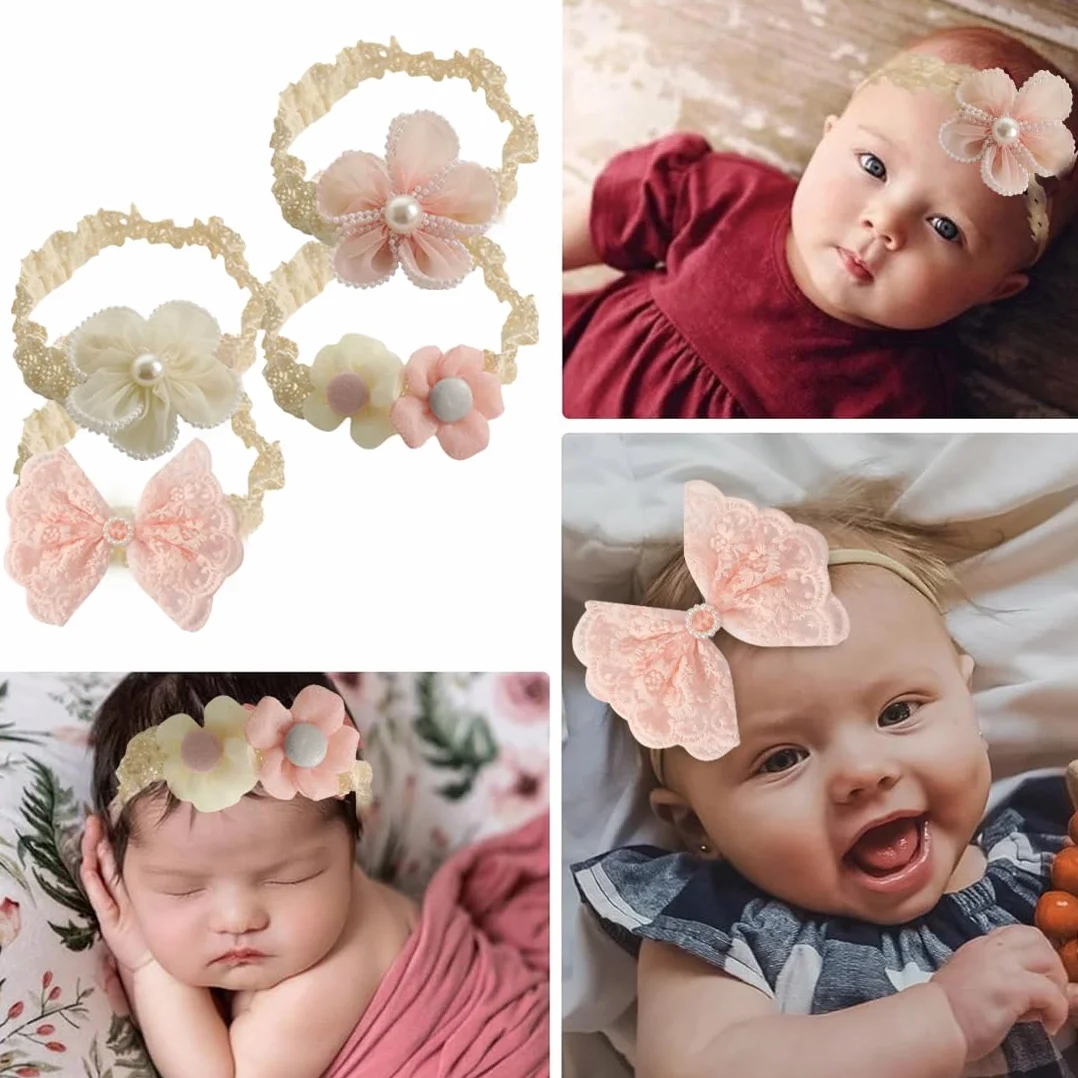 Bandeaux Bébé Fille Bandeau Cheveux Arc Turban Élastique Fleur Accessoires Enfant