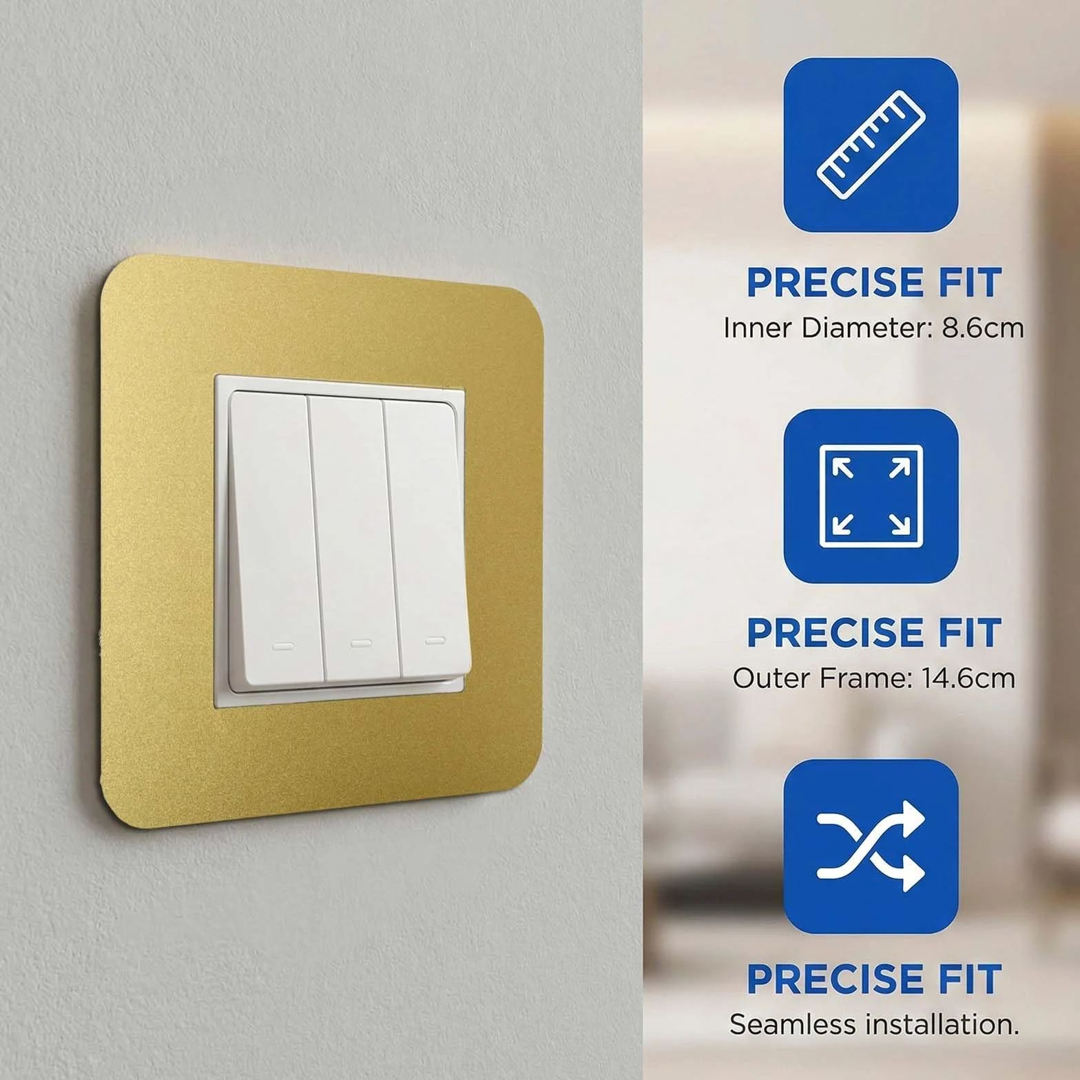 Cache Interrupteur Murale en Acrylique, Housse de Protection pour Interrupteur 1 Poste, 3 Pièces