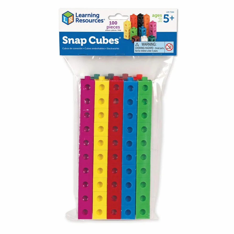 Learning Resources Cubes Éducatifs 100 Pièces Emboîtables 2 cm 10 Couleurs Montessori Mathématiques