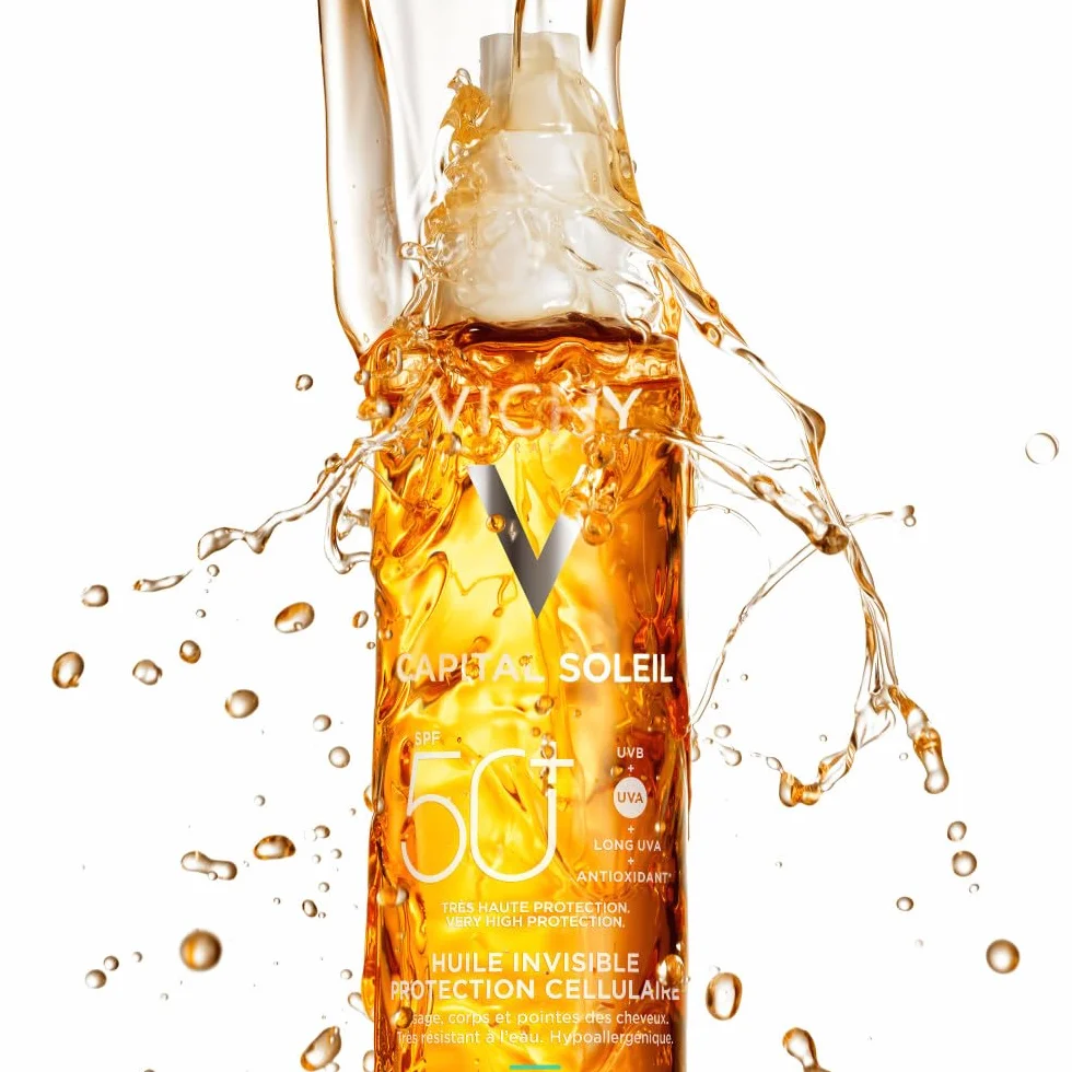 Vichy Capital Soleil Huile Solaire SPF50+ Visage Corps Cheveux 200 ml