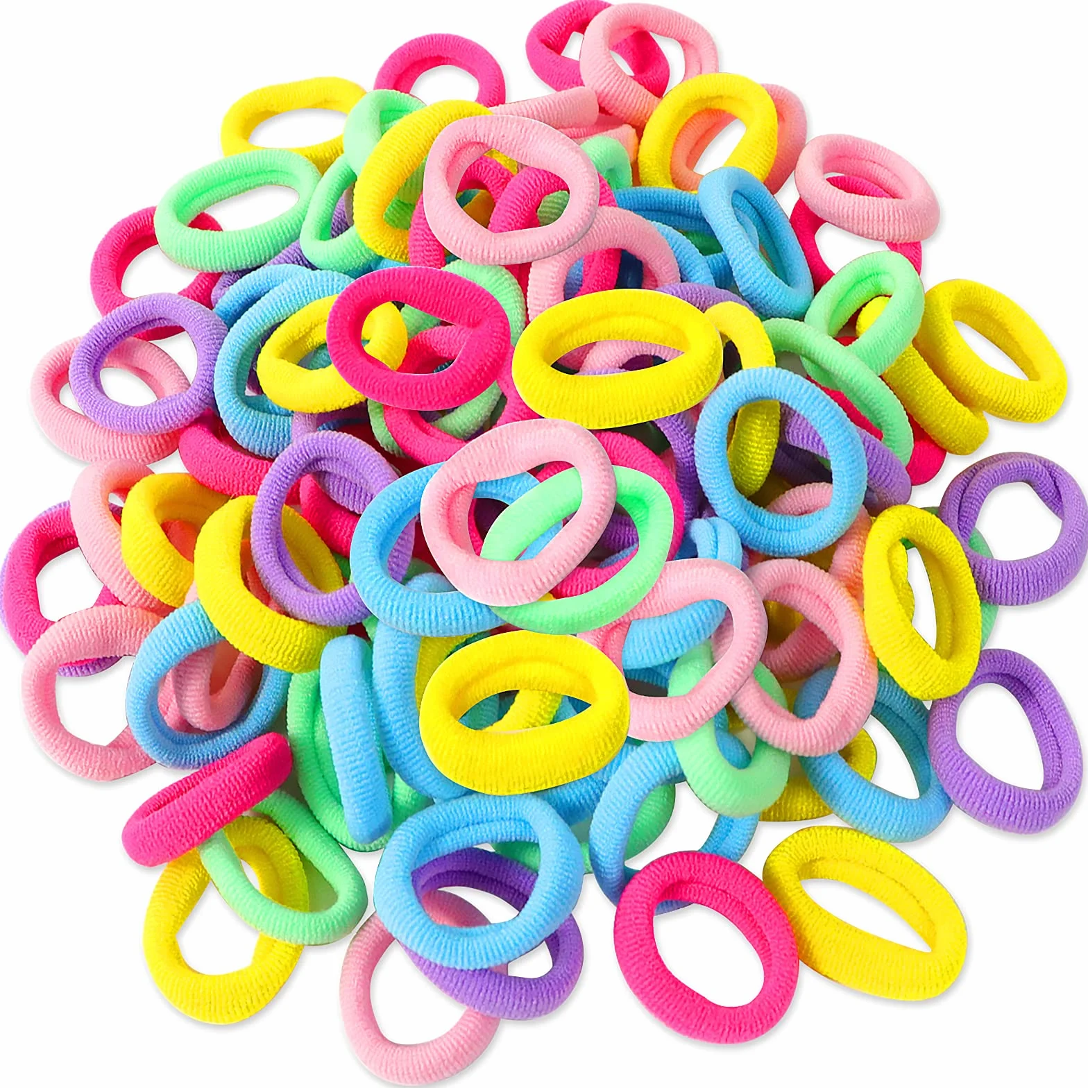 100 Pièces Élastiques Cheveux pour Fille, Mini Chouchous Colorés pour Enfants