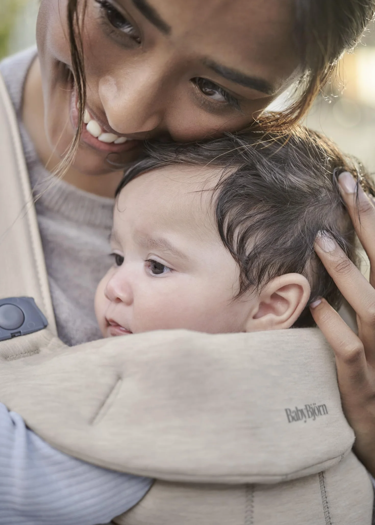 BabyBjörn Porte-bébé Mini Jersey 3D Beige clair