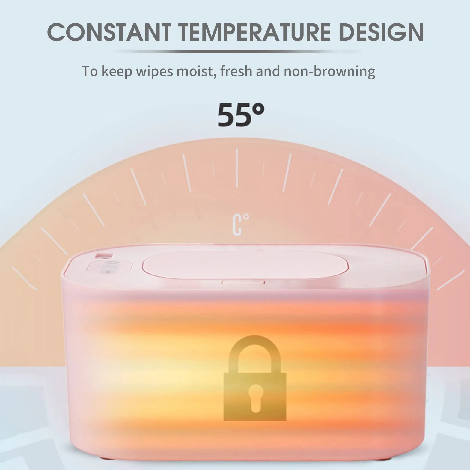 Chauffe-lingettes humides USB bébé 10W 3 modes température constante grande capacité portable