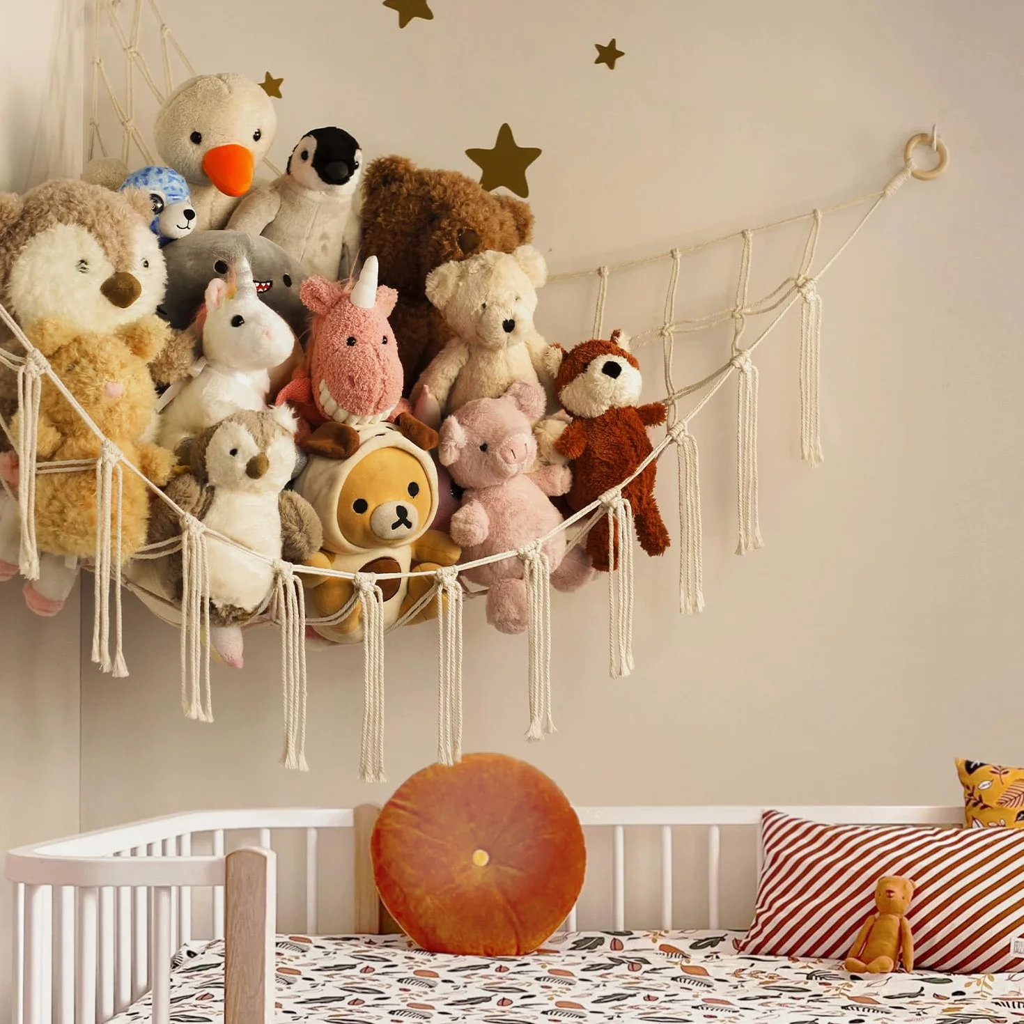 Stuffed Animal Storage Hammock Large Toy Net for Plush Organizer Kids Room Decor
