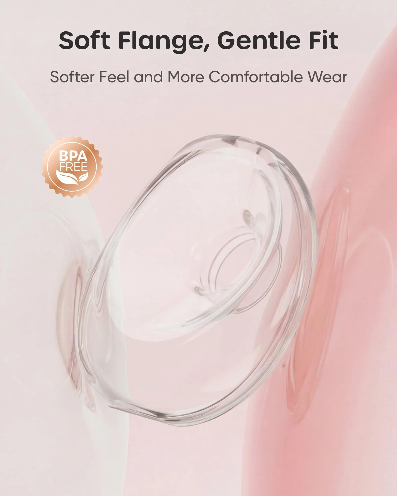 Nuliie JoyFlow Air Tire-lait électrique portable mains libres, 3 modes 12 niveaux, silencieux sans BPA, bride 27 mm, embouts 15/18/21/24 mm, 2 Packs Rose