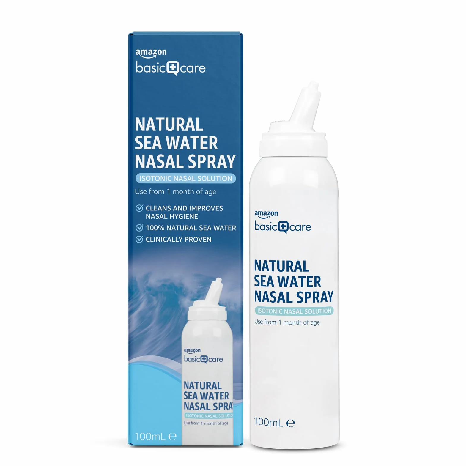 Amazon Basic Care Spray Nasal à l'Eau de Mer Naturelle 100 ml