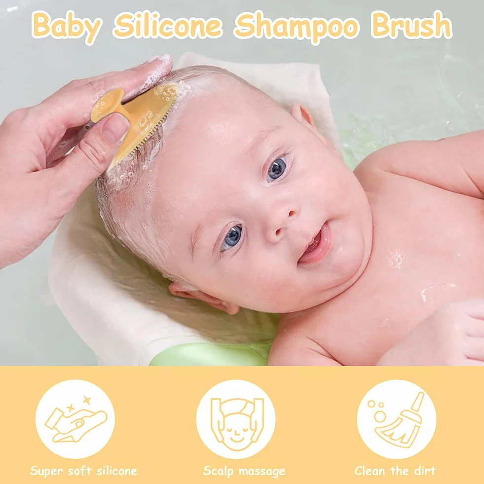 Aolso brosses de bain pour bébé 3PCS silicone exfoliante et massage