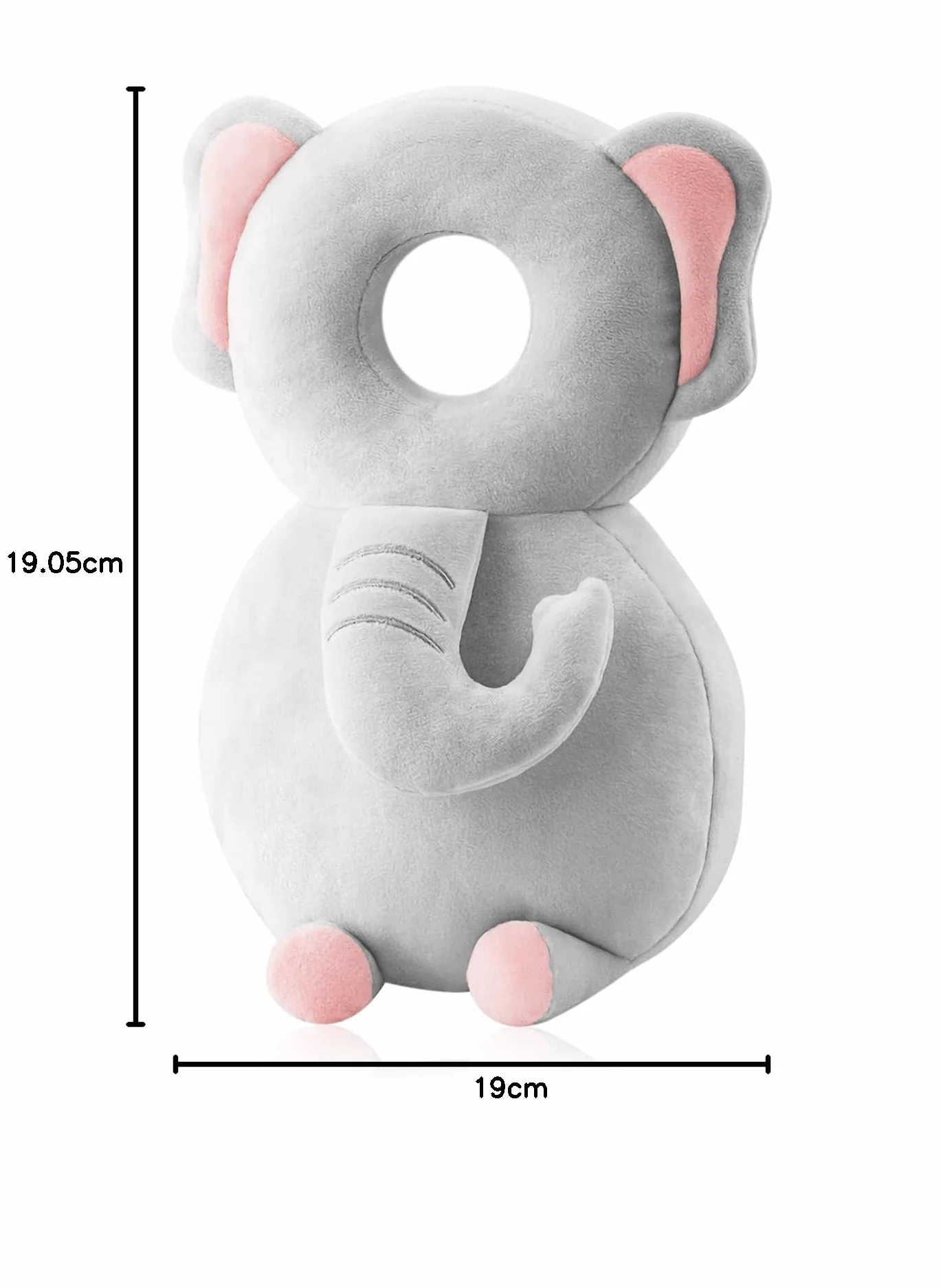 Coussinets de Protection de la Tête pour Bébé, Doux Respirant Réglable, Éléphant, 4-24 Mois