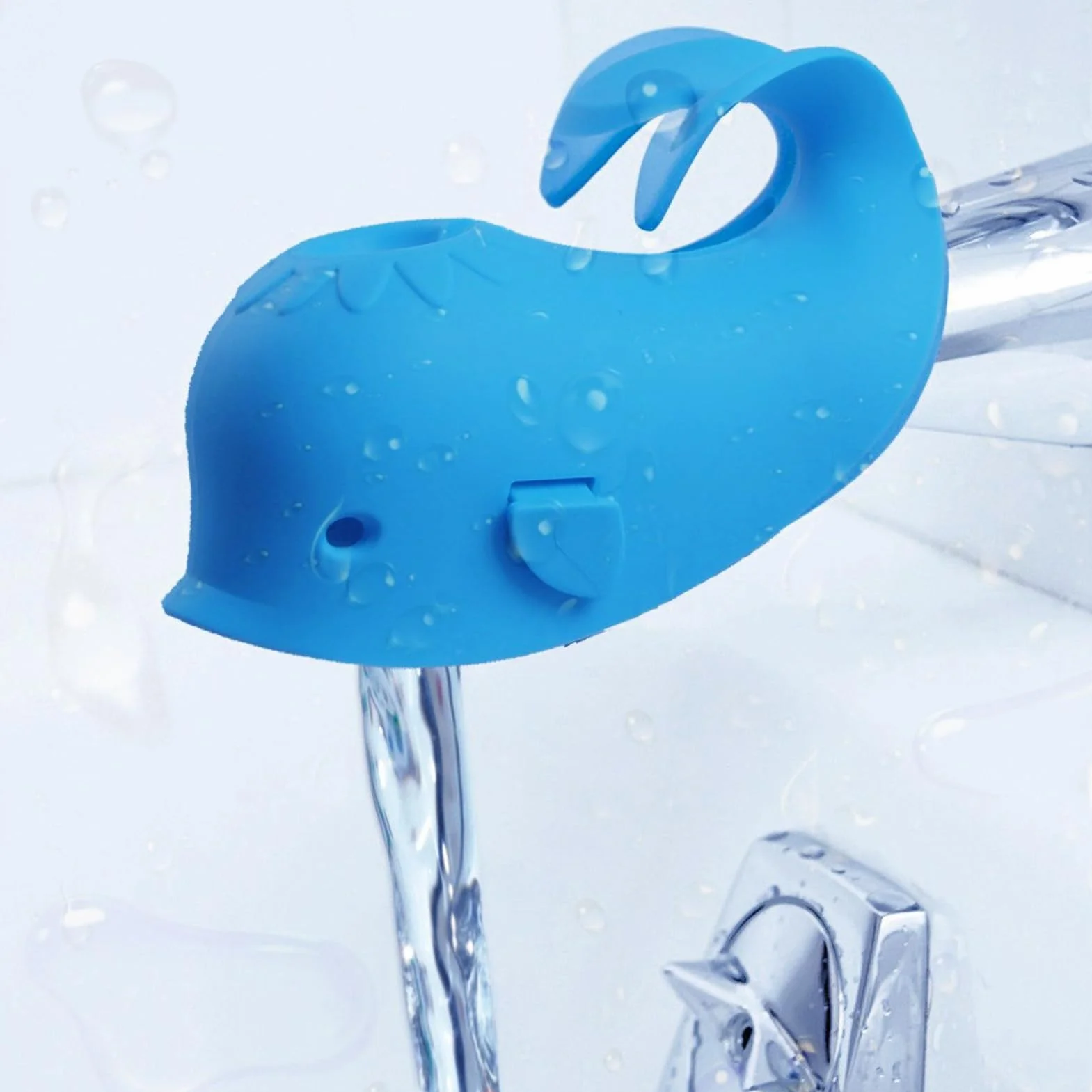 Couvercle de Robinet de Baignoire en Silicone Baleine Bleu pour Bébé