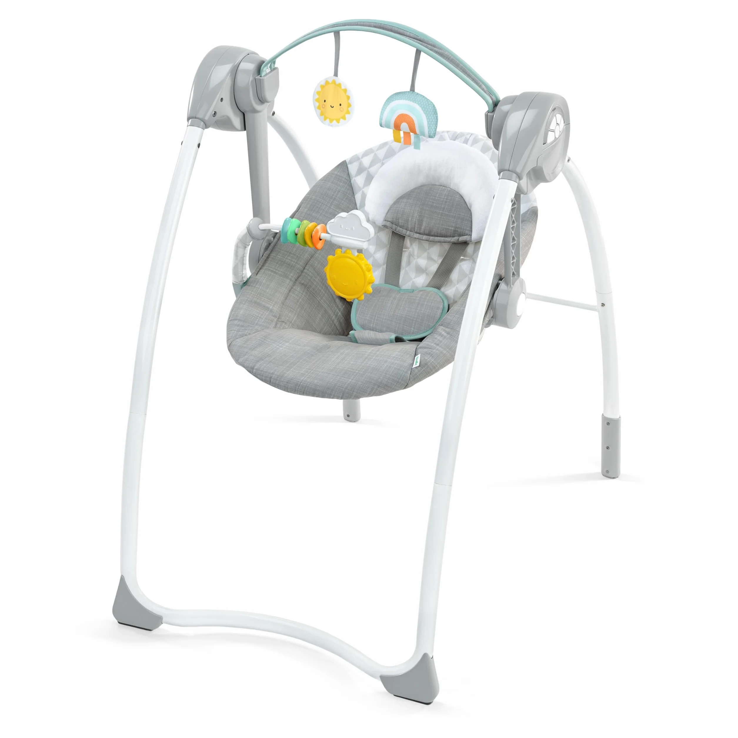 Ingenuity Balancelle Milestone Swing Arc d'Activités 6 Vitesses pour Enfants 0-9 Mois 9 kg Gris