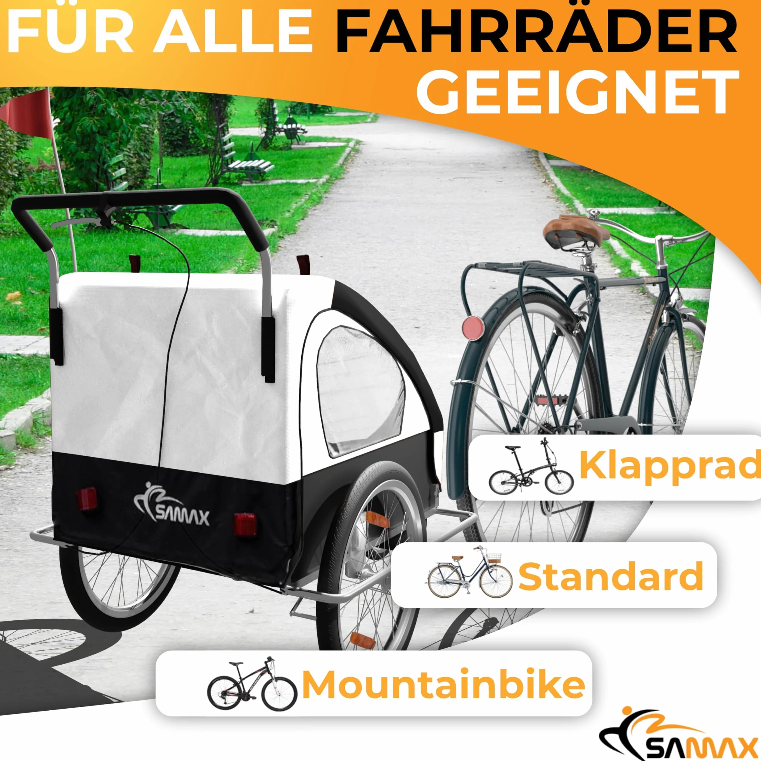 CONVERTIBLE JOGGER REMORQUE VELO 2EN1 JUSQU'A 2 ENFANTS AMORTISSEUR
