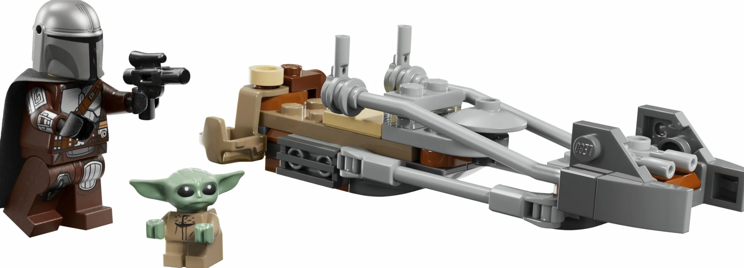 LEGO Star Wars 75436 Speeder Bike du Mandalorien et Grogu Jouet de Construction Figurine Grogu Minifigurine Din Djarin Blaster