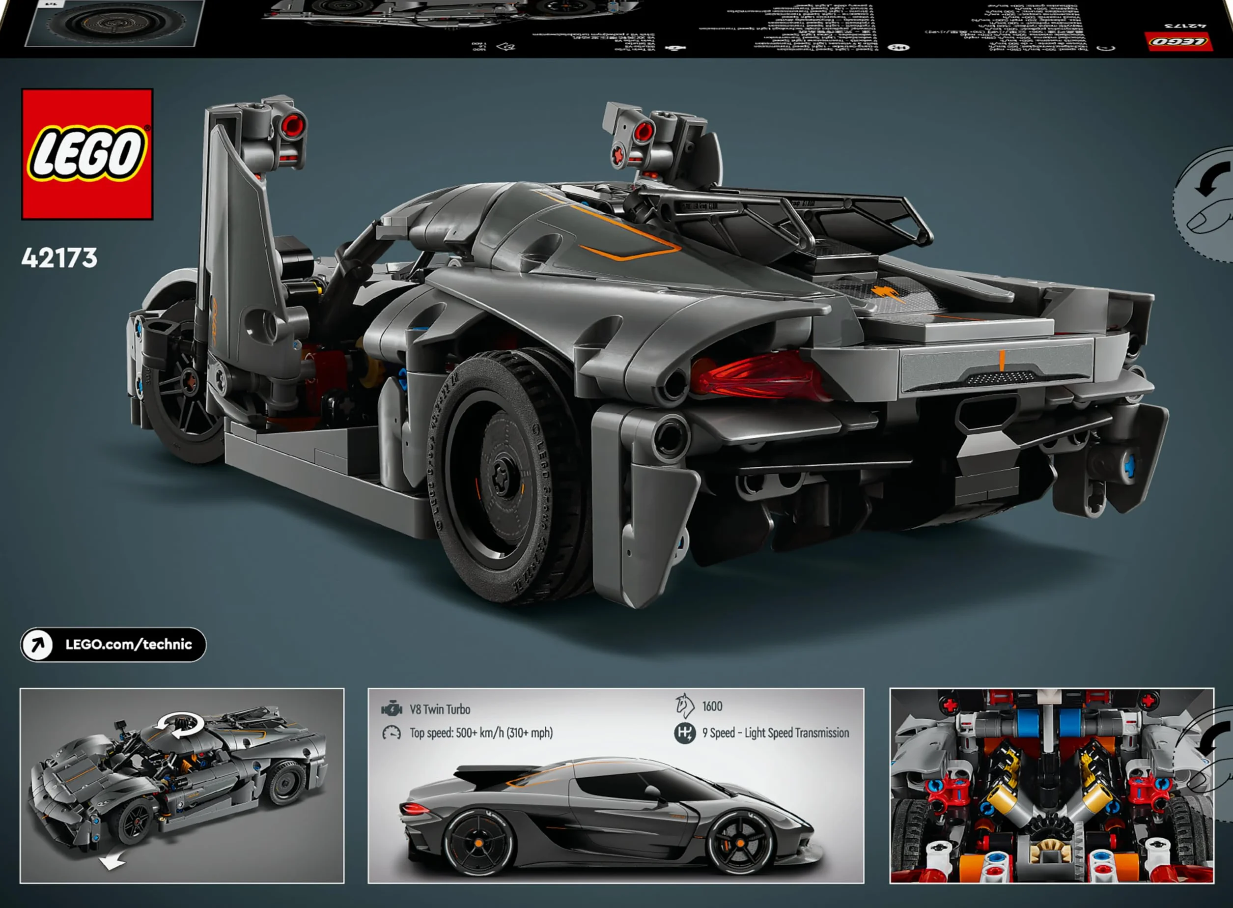 LEGO Technic Koenigsegg Jesko Absolut 42173 Set de Construction Véhicule Enfants