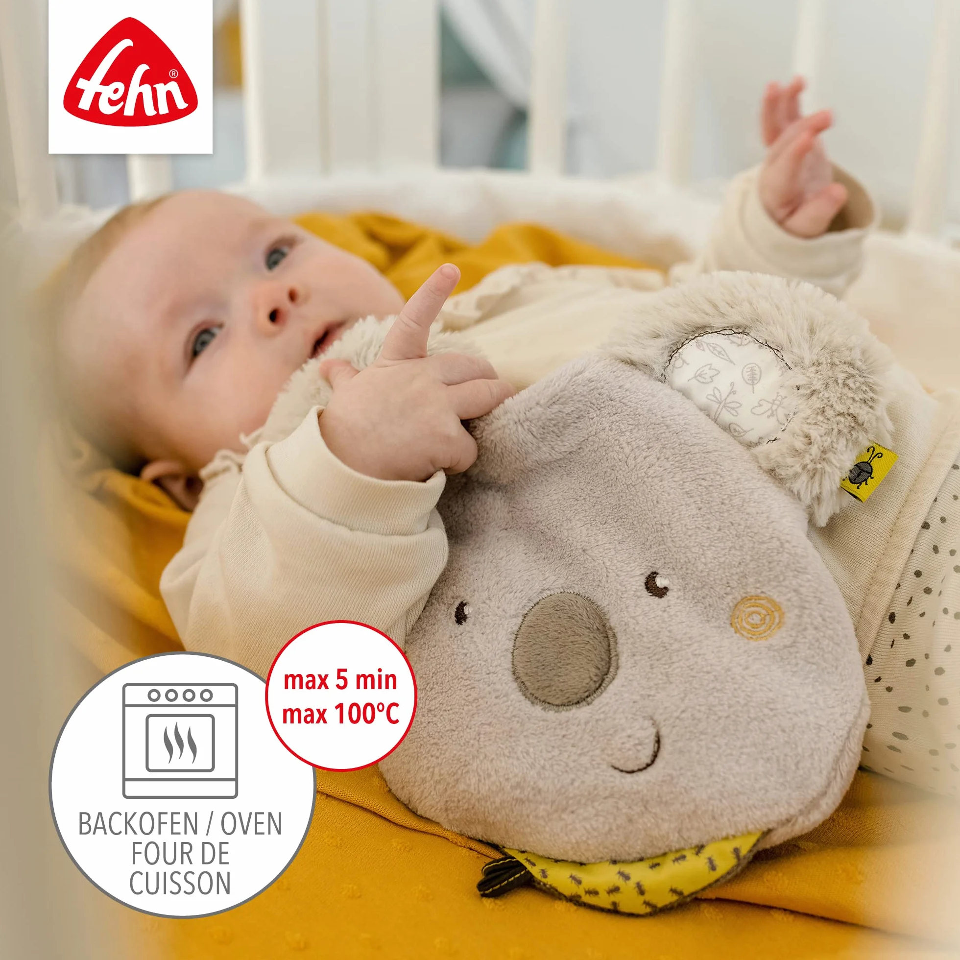 Fehn coussin aux noyaux de cerises koala - Coussin chauffant et rafraîchissant pour bébés et enfants dès la naissance