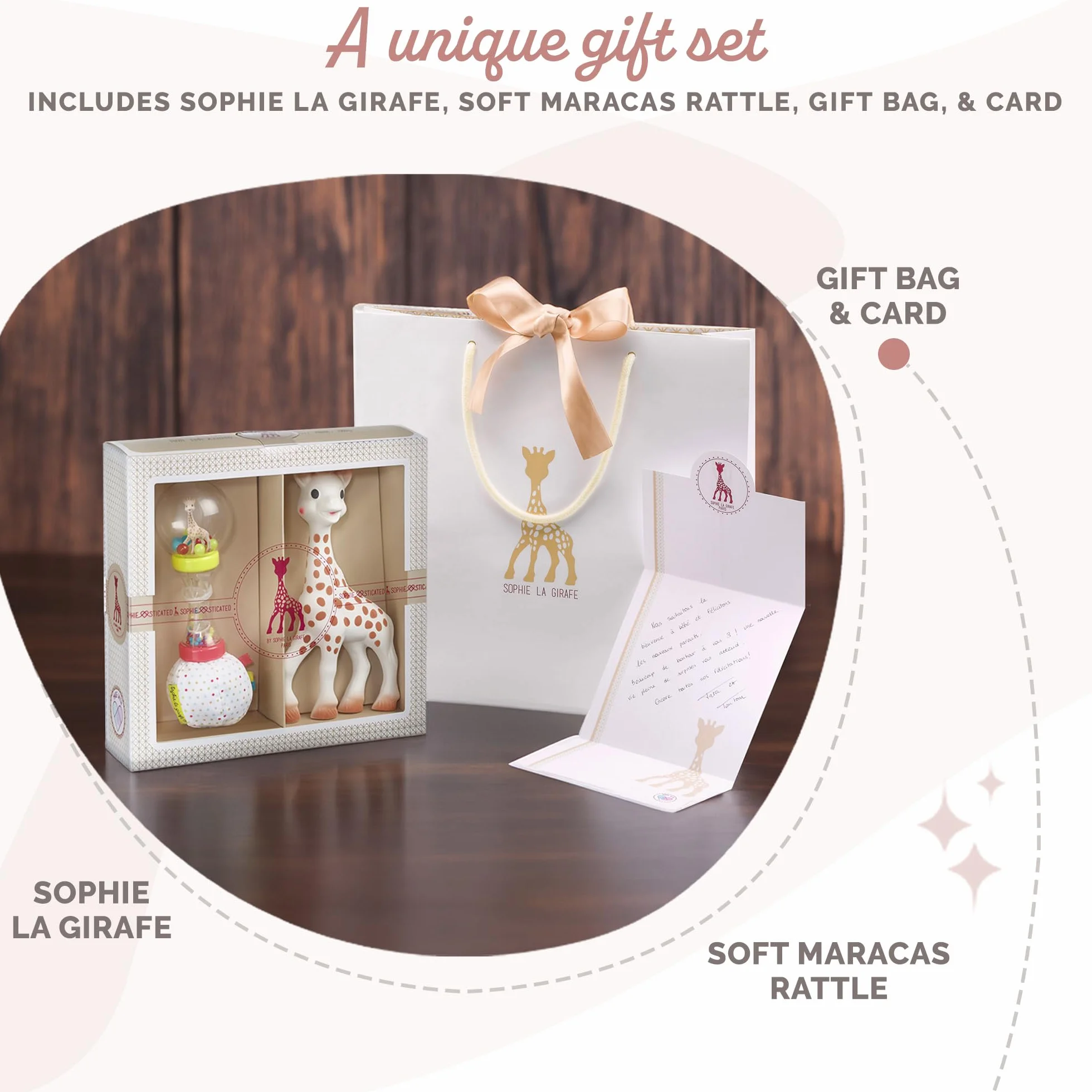 Sophie la Girafe Coffret Cadeau Naissance Hochet Soft Maracas Set d'Activité Jouet à Mordiller Caoutchouc 100% Naturel